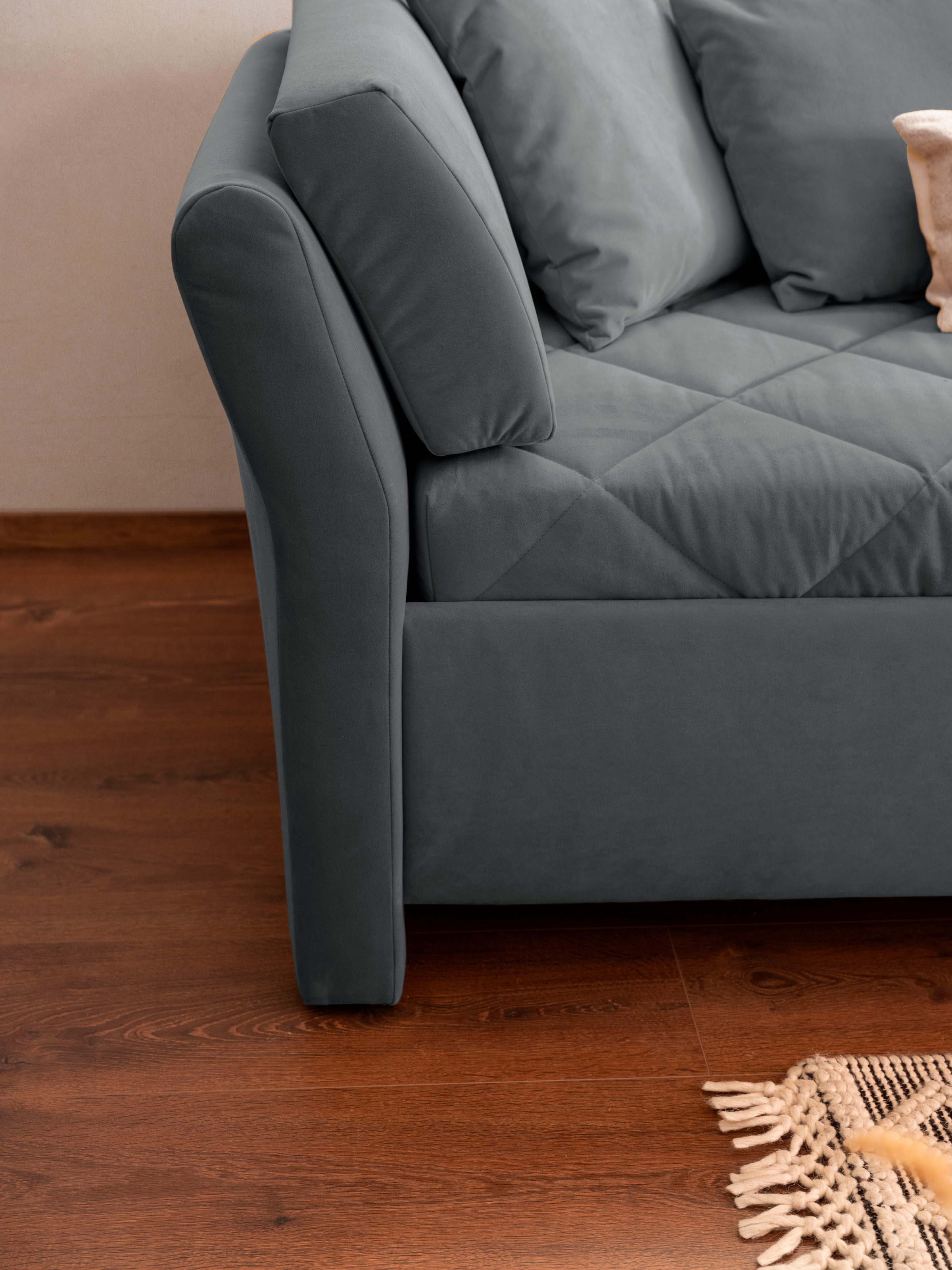 alina Schlafsofa »Lindsay«, Bettkasten, Zierkissen-Set aus: 2 Stk. 40x40cm, 1 Stk. 30x30cm
