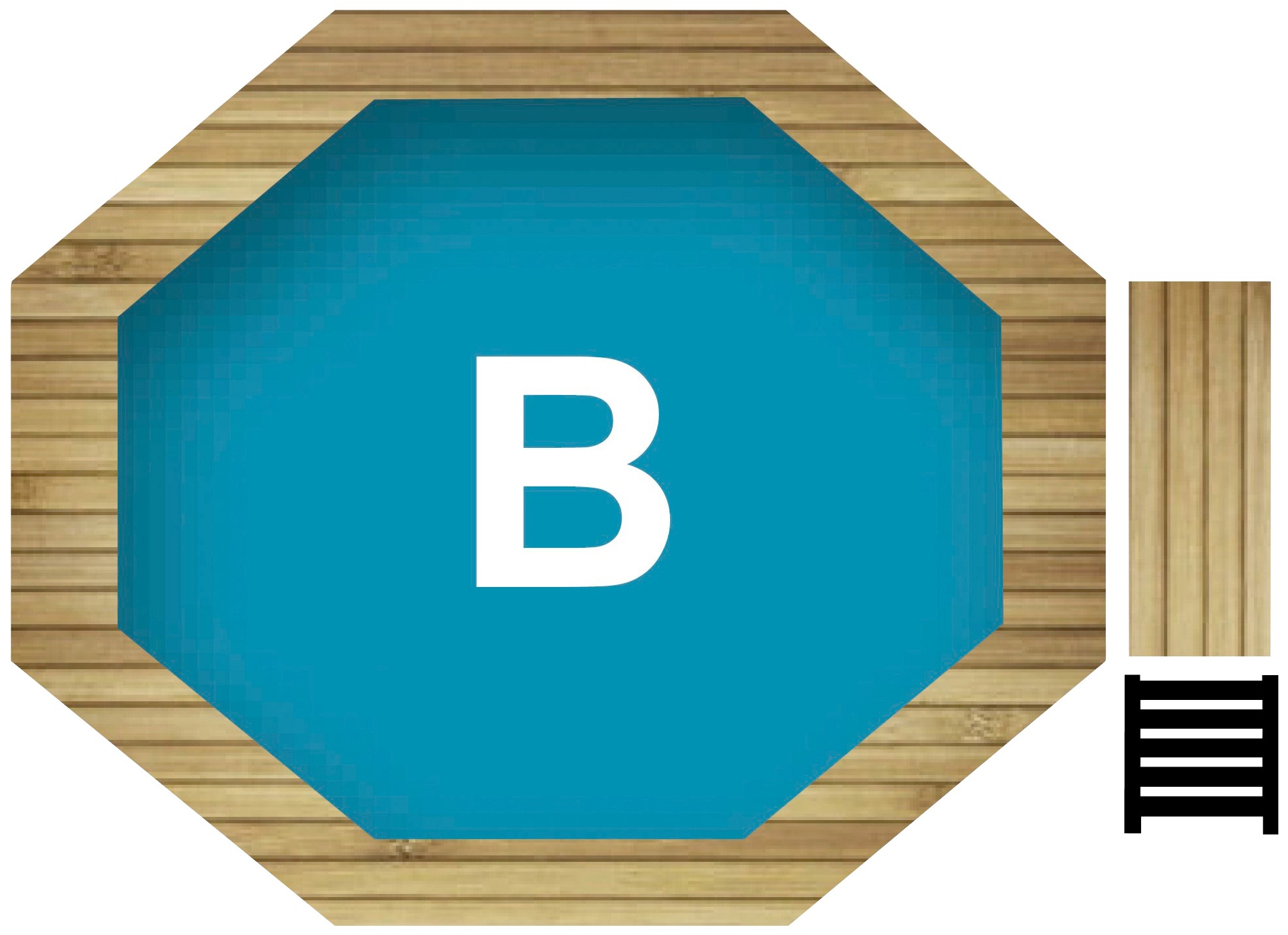 Karibu Achteckpool »PORTO Set A ØxH: 358x124 cm inkl. Zubehör« mit Technikraum unter dem Sonnendeck