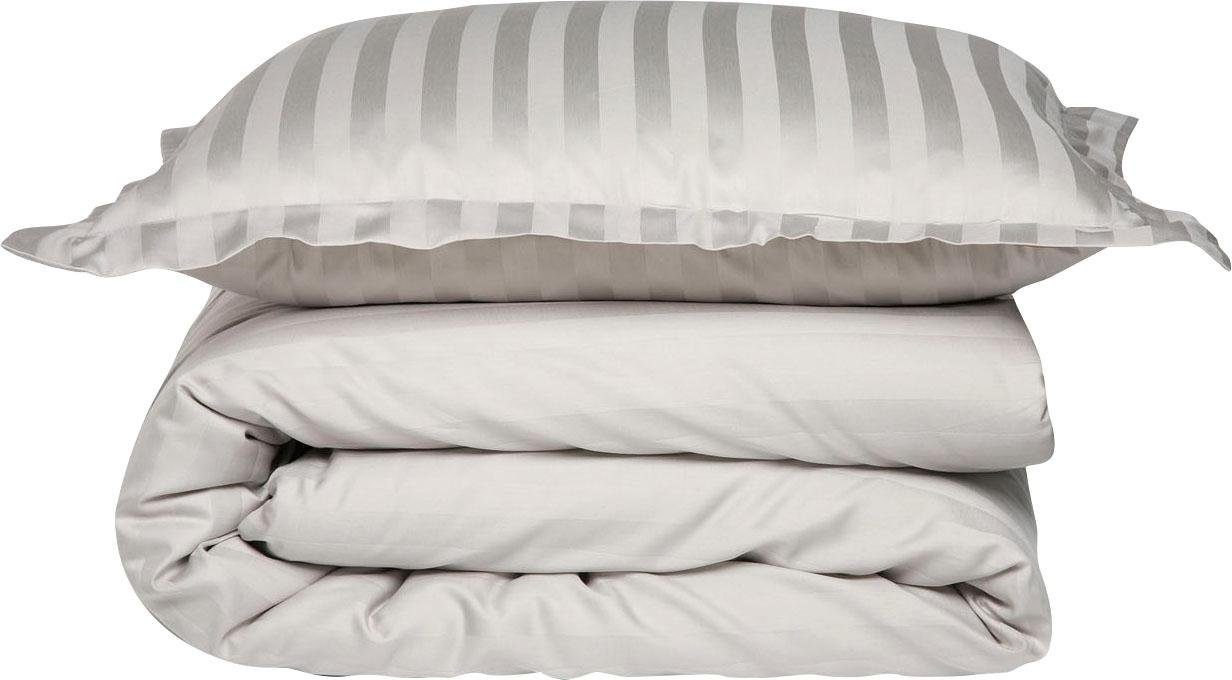 damai Bettwäsche »Streifsatin«, (2 tlg.), in Mako Satin Qualität, 100% Baumwolle, Bett- und Kopfkissenbezug mit Reißverschluss, kühlende Sommerbettwäsche, ganzjährig einsetzbar