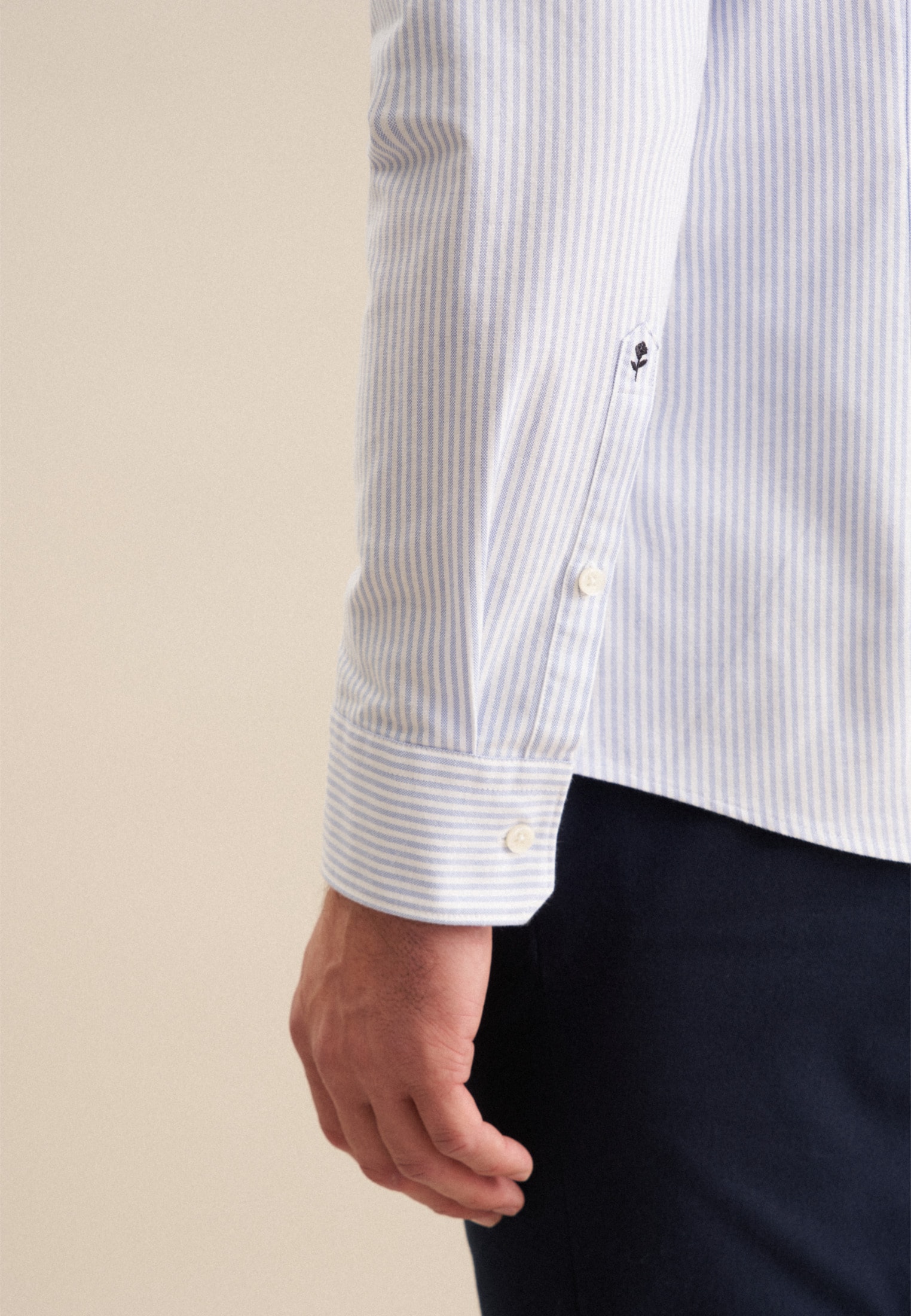 seidensticker Businesshemd, Slim 1/1 Button-Down-Kragen Gestreift