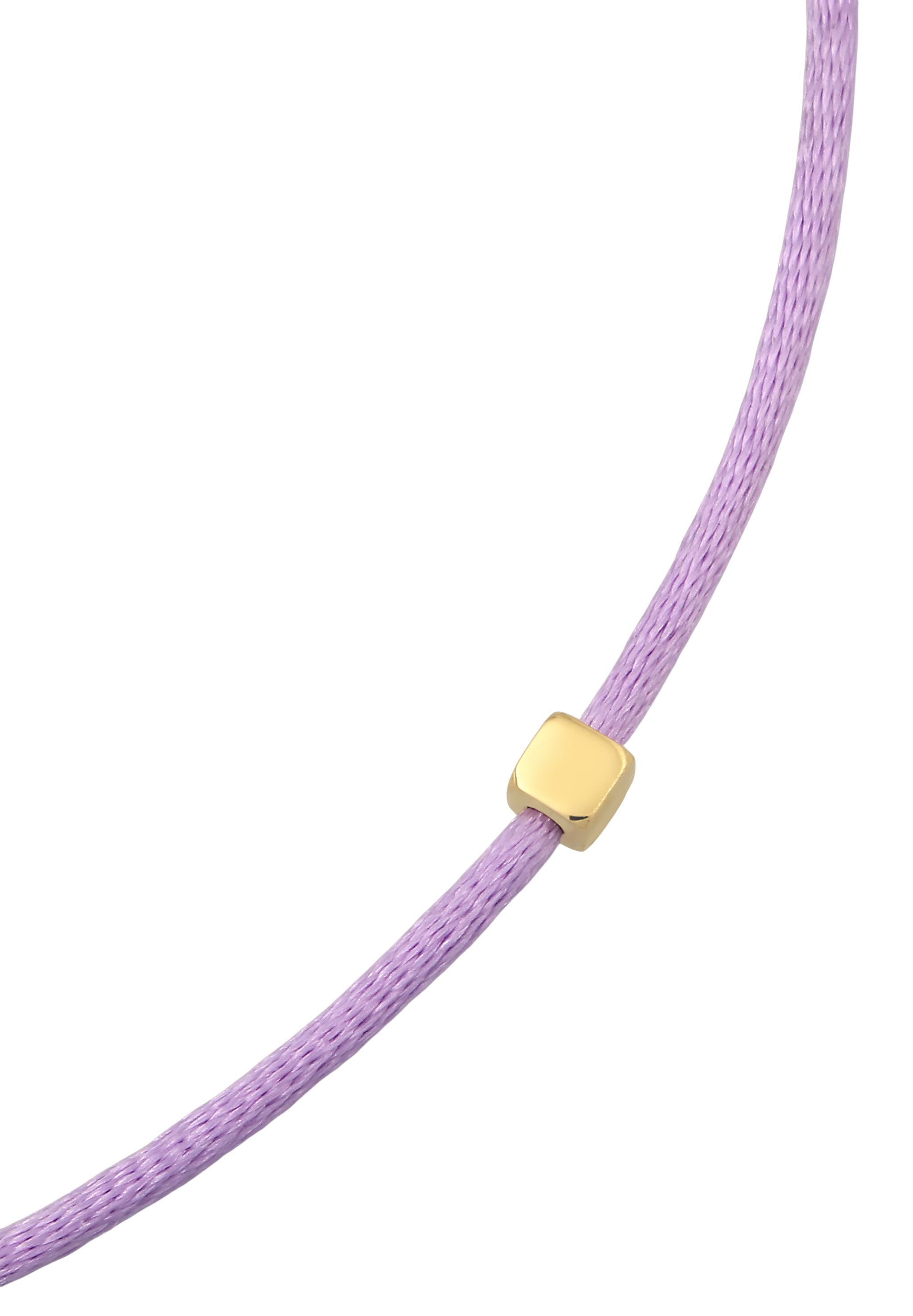 Elli Choker »Halskette Lettering Cube Satin 925 Sterling Silber vergoldet«