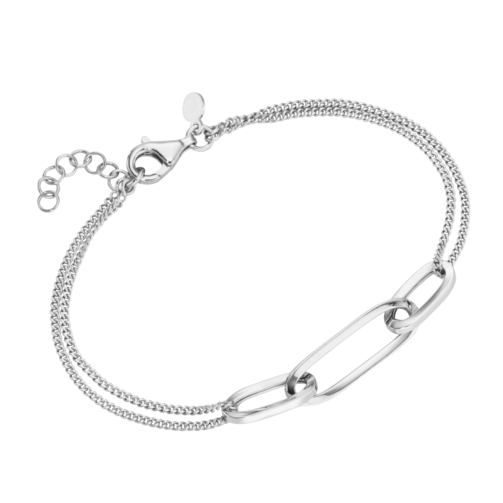 Smart Jewel Armband »Armband Mittelteil ovale Glieder, Panzerkette, Silber  925« im OTTO Online Shop