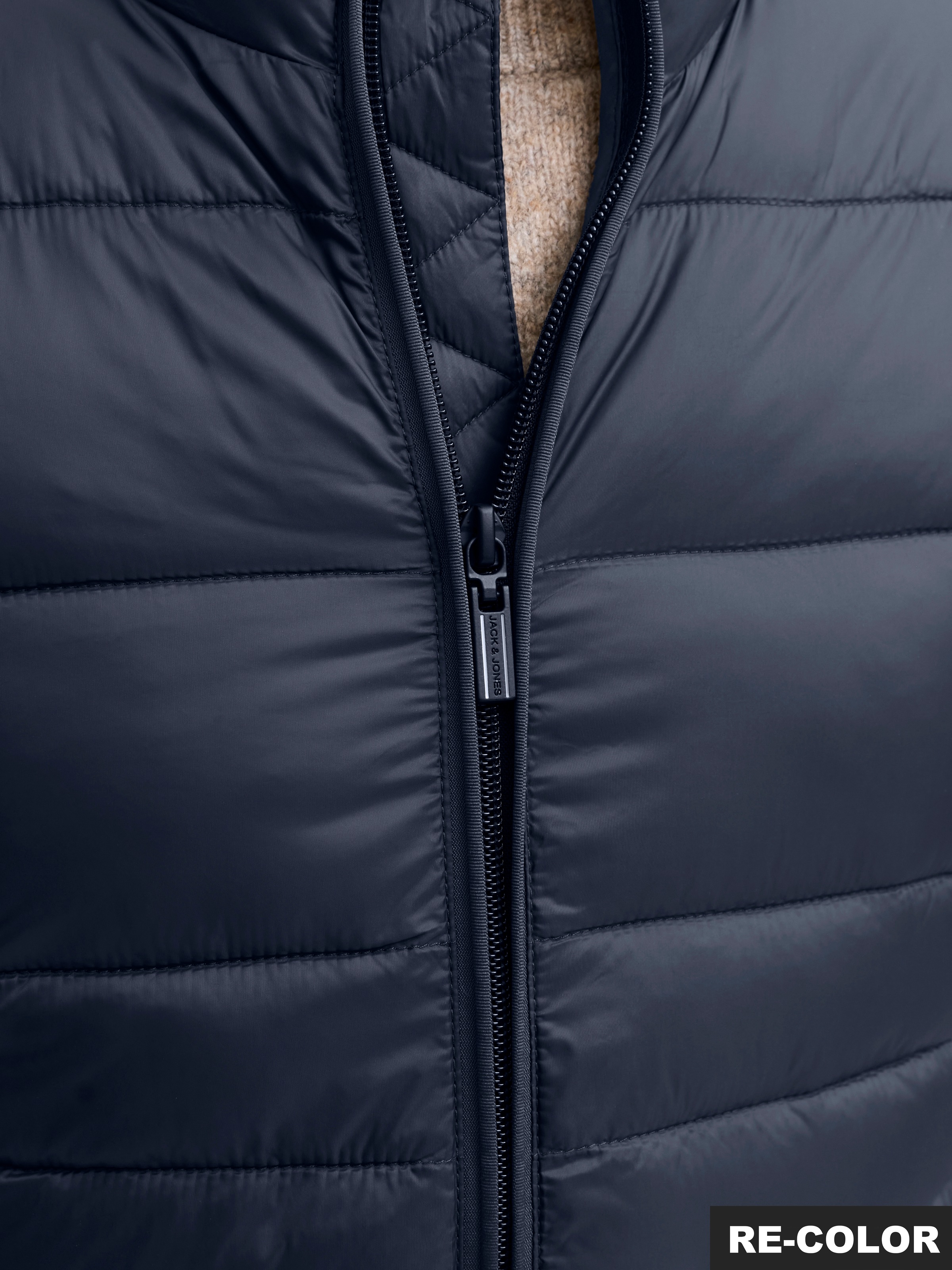 Jack & Jones Steppjacke »JJEKINGSLEY LIGHT PUFFER COLLAR NOOS« Kunstfaser, mit Stehkragen
