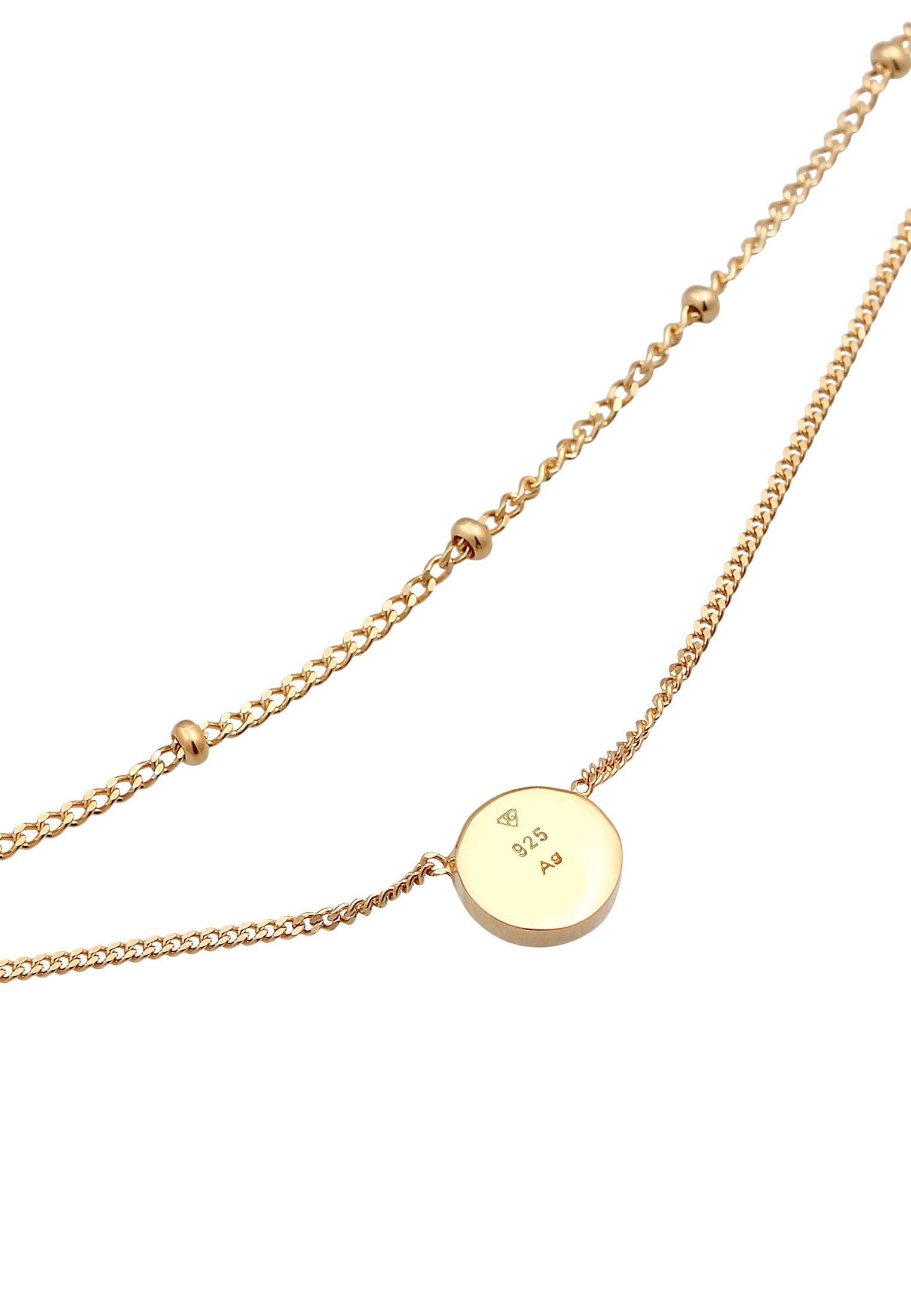 Elli Silberkette »Halskette Choker Layer Mondstein Kugelkette 925 Silber«
