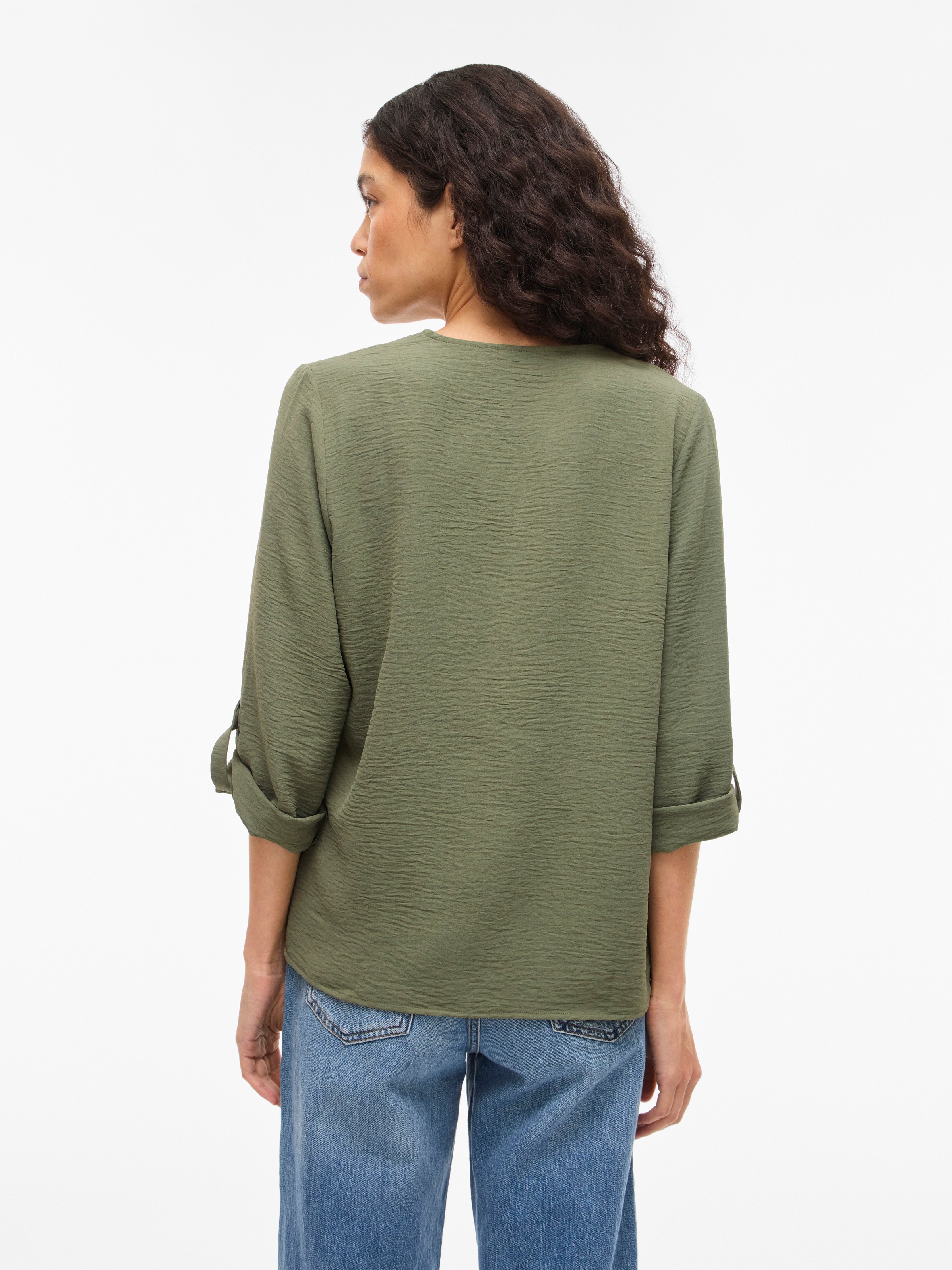 Vila Blusenshirt »VIJOSA 3/4 V-NECK TOP - NOOS«