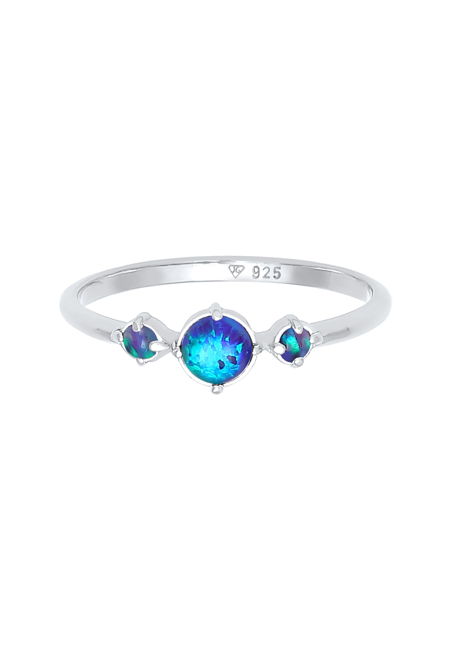 Elli Silberring »Ring Opal Rund Trio Vintage 925er Silber«