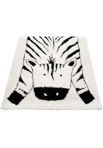 Kinderteppich »NOMAD - Zebra«, rechteckig, Hochflor, Motiv Zebra, Kinderzimmer