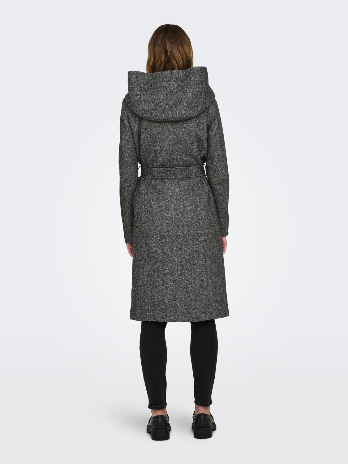 ONLY Langmantel »ONLSEDONA LIGHT LONG BELT COAT OTW«, mit großer Kapuze