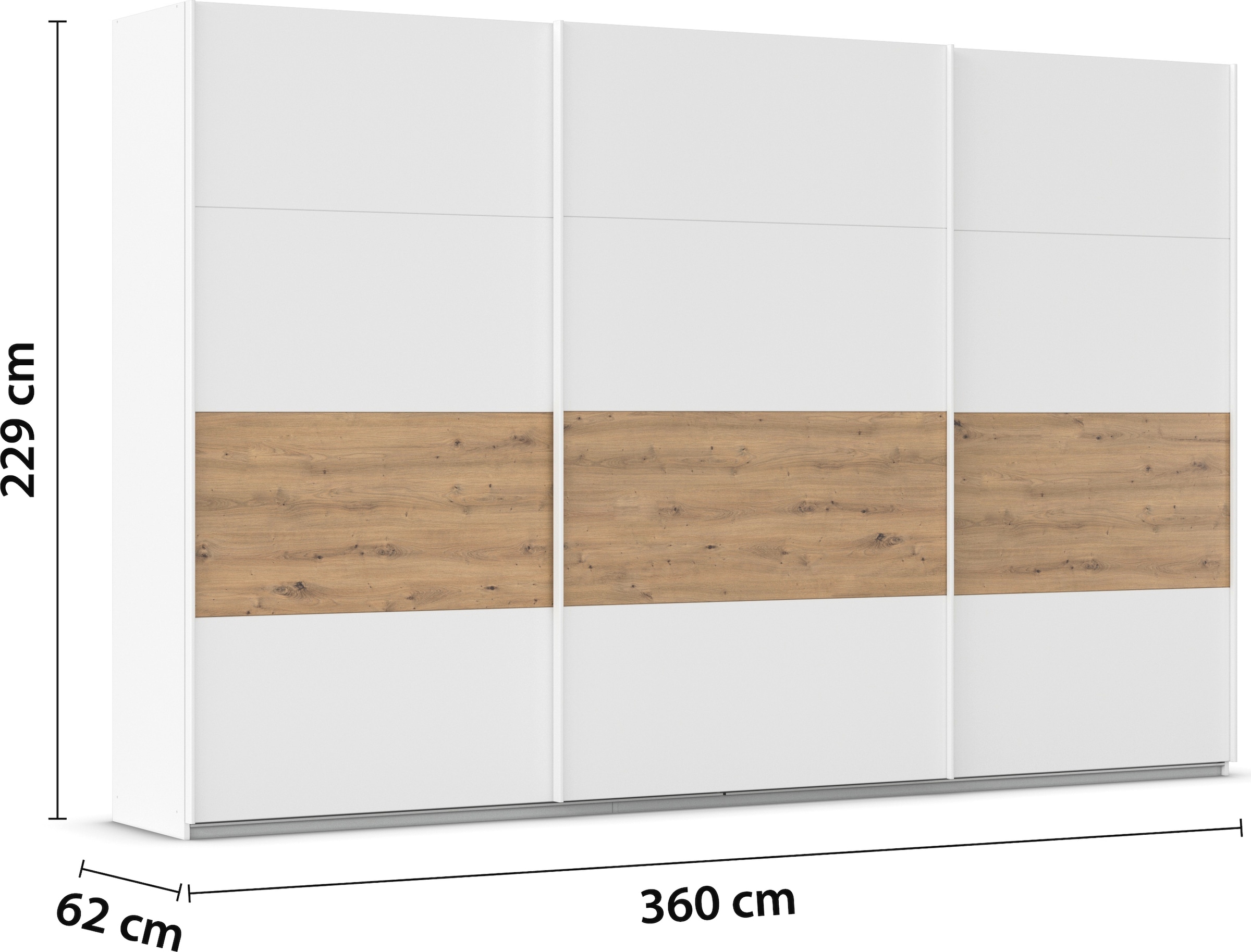 rauch Schwebetürenschrank »Schwebetürenschrank Kleiderschrank Schrank Garderobe CORTONA«, inkl. Inneneinteilung, 2 Stoffboxen und zusätzlichen Einlegeböden