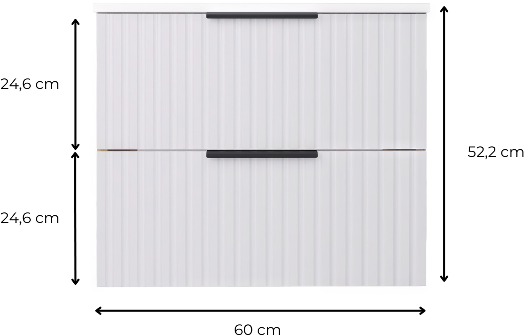 welltime Waschtisch »TIBU mit Waschbecken. 2 Schubladen. 2 Breiten (60/80cm) und 4 Farben« Badschrank mit Waschbecken, Softclose, Maße B/H/T: 61/53/47 cm