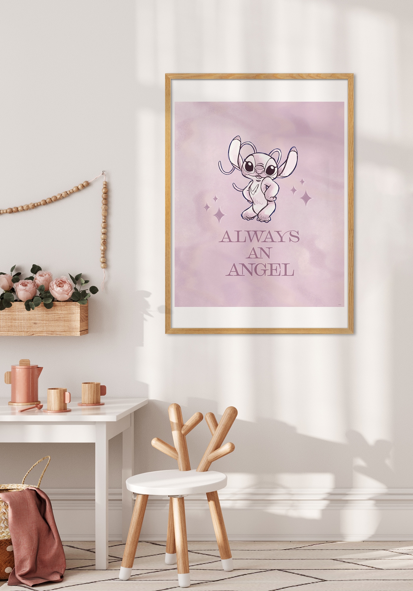 Bild »Komar Wandbild- Stitch Always an Angel - Größe 30 x 40 cm«, Disney, (1 St.)