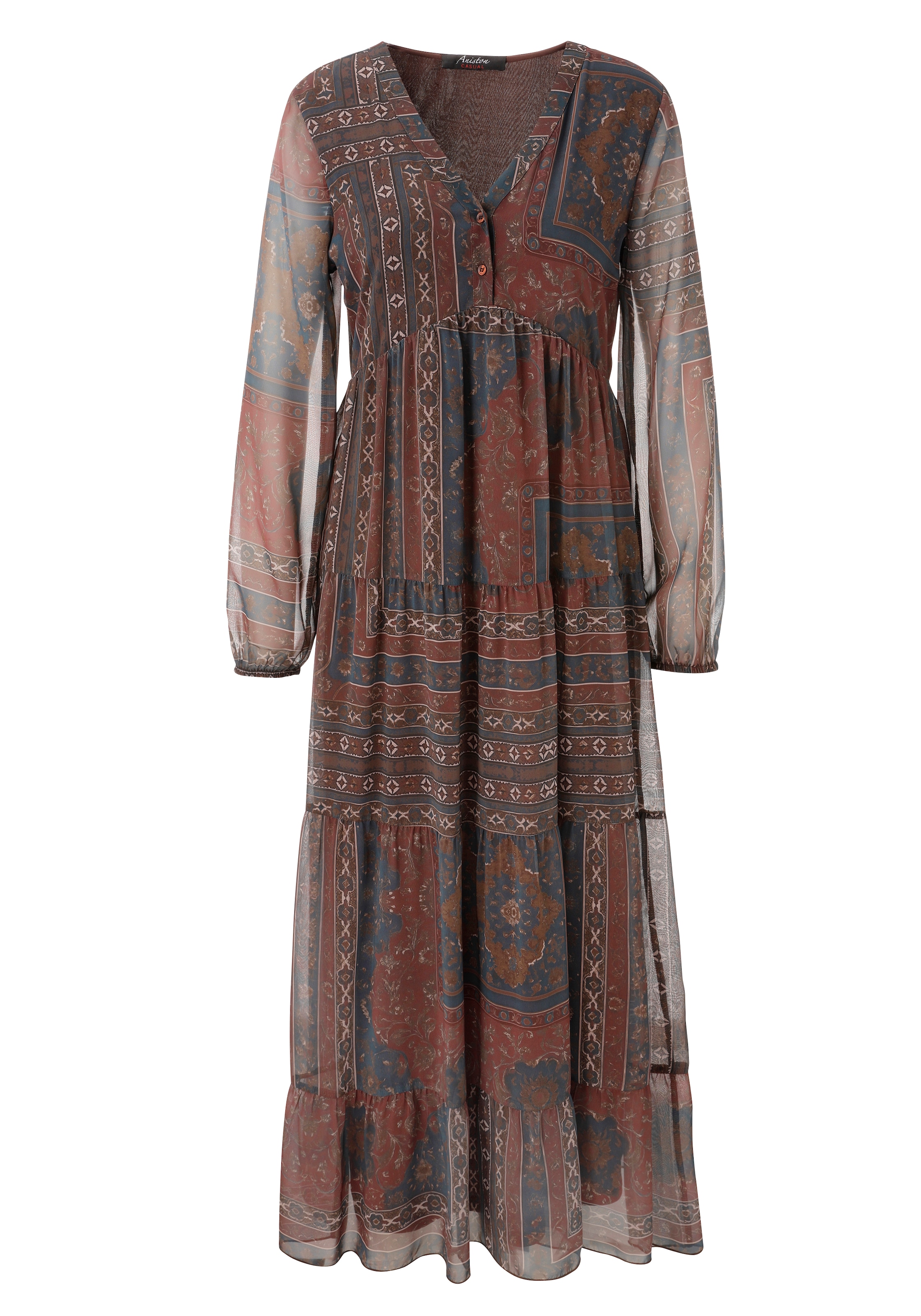 Aniston CASUAL Maxikleid im Folklore-Look - jedes Teil ein Unikat - NEUE KOLLEKTION
