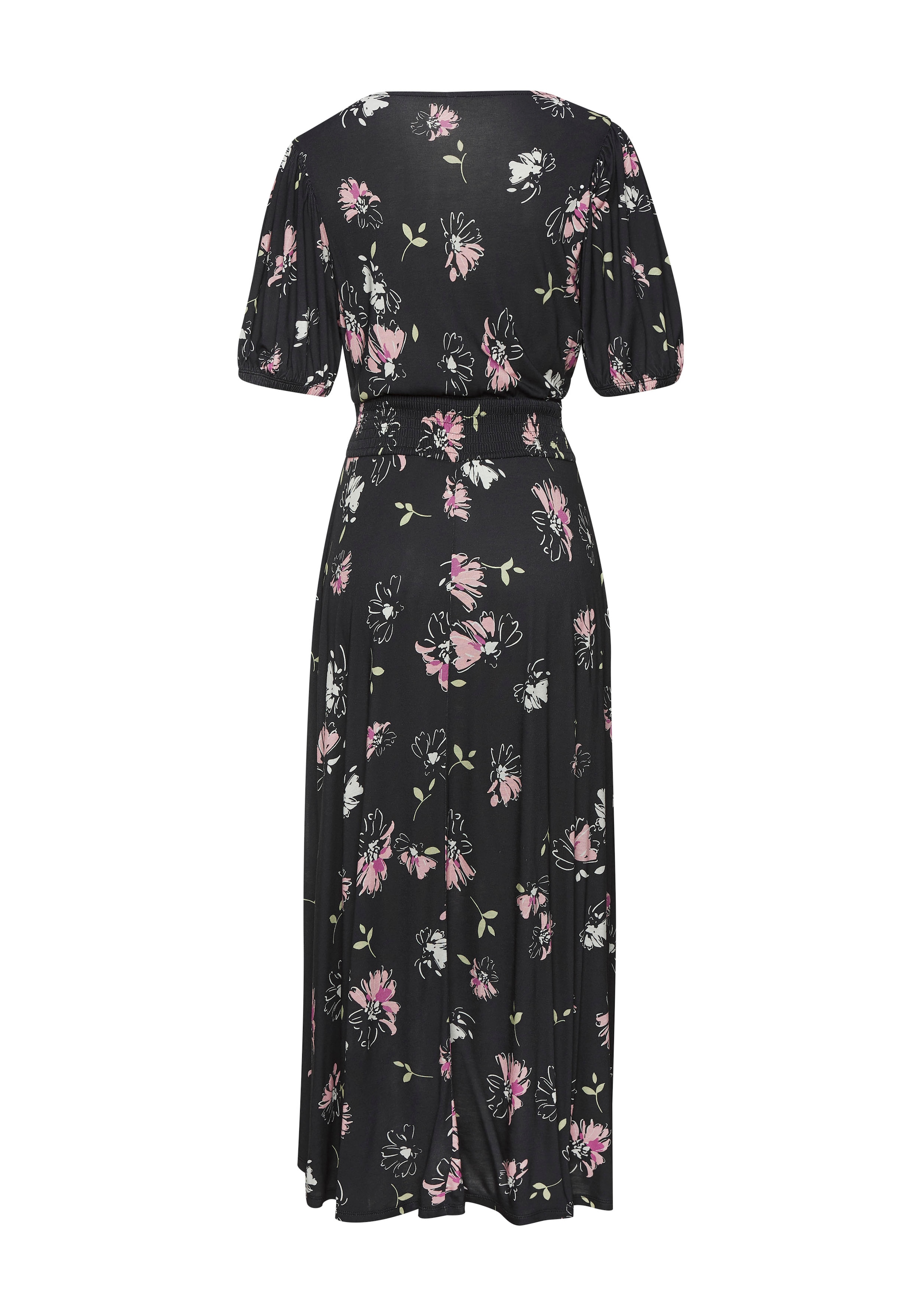 Vivance Maxikleid, mit Blumendruck und leichten Puffärmeln, Sommerkleid, casual