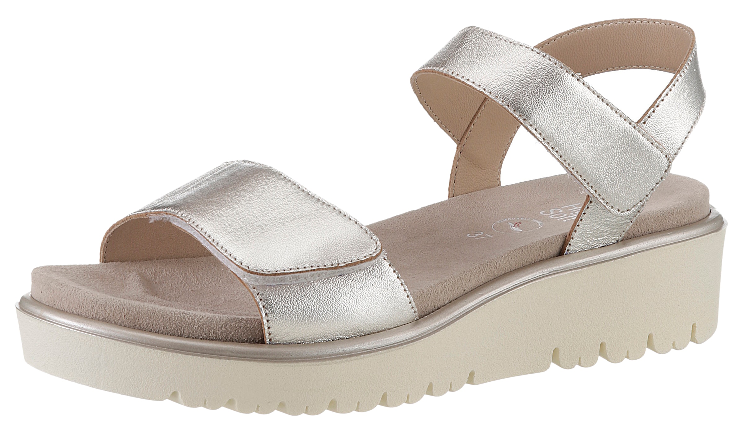 Ara Sandalette »BILBAO«, Sommerschuh, Sandale, Keilabsatz, Klett, Weite G (weit)