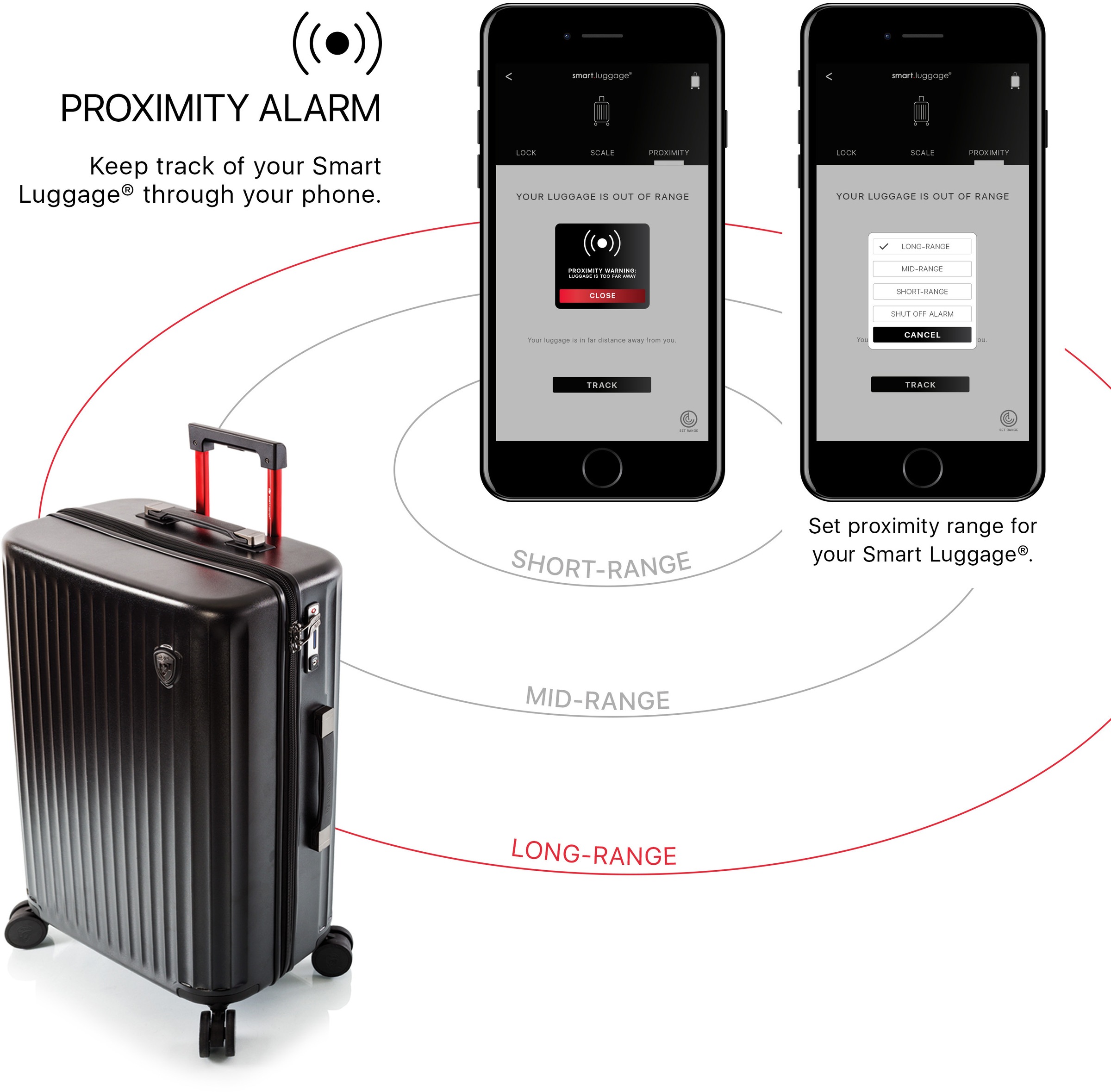 Heys Hartschalen-Trolley »Smart Luggage®, 76 cm«, 4 Rollen, Heys x Joachim Llambi Koffer Smart Gepäck mit App-Funktion