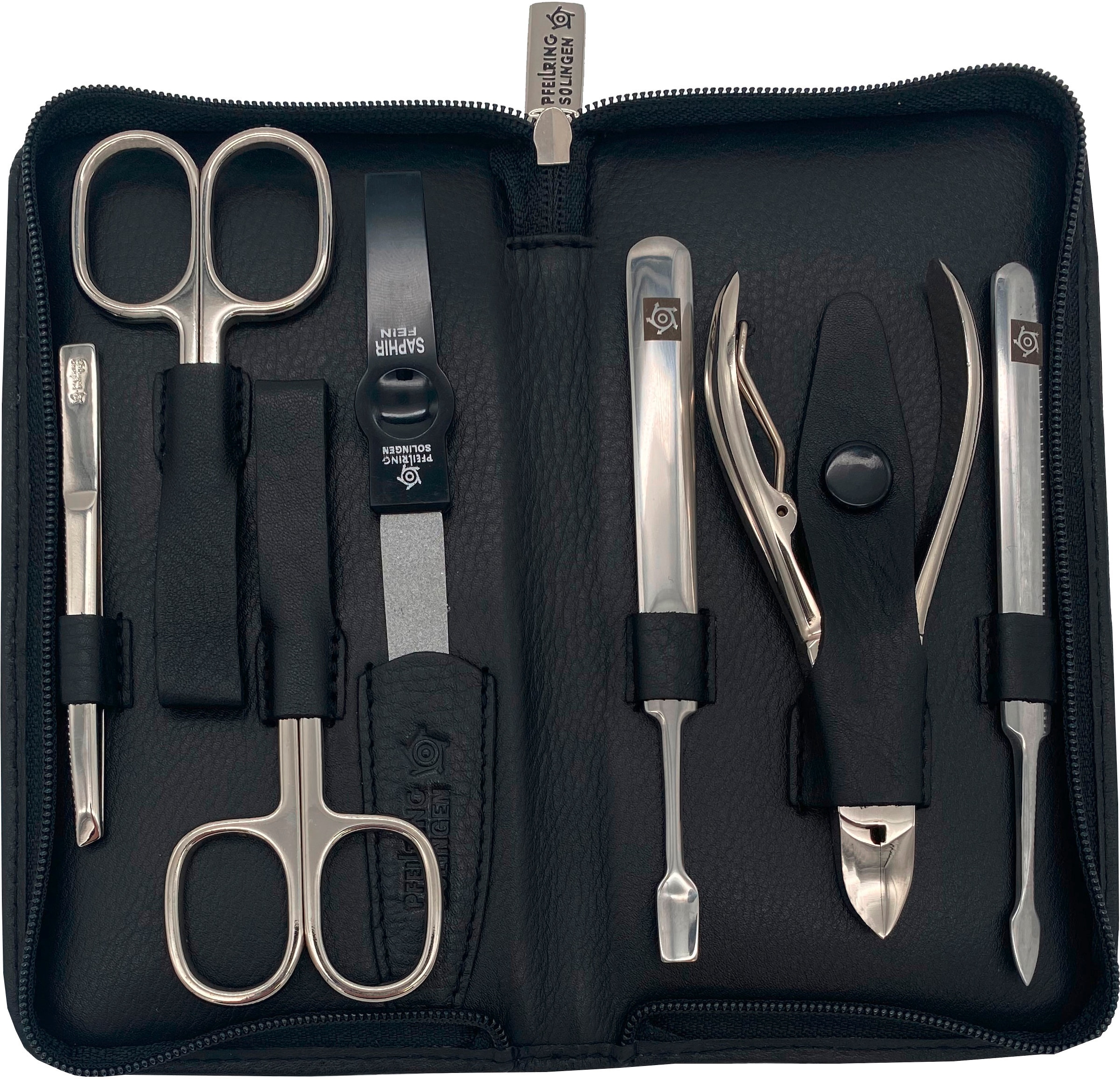 PFEILRING Maniküre-Etui, (7 tlg.), Nappaleder