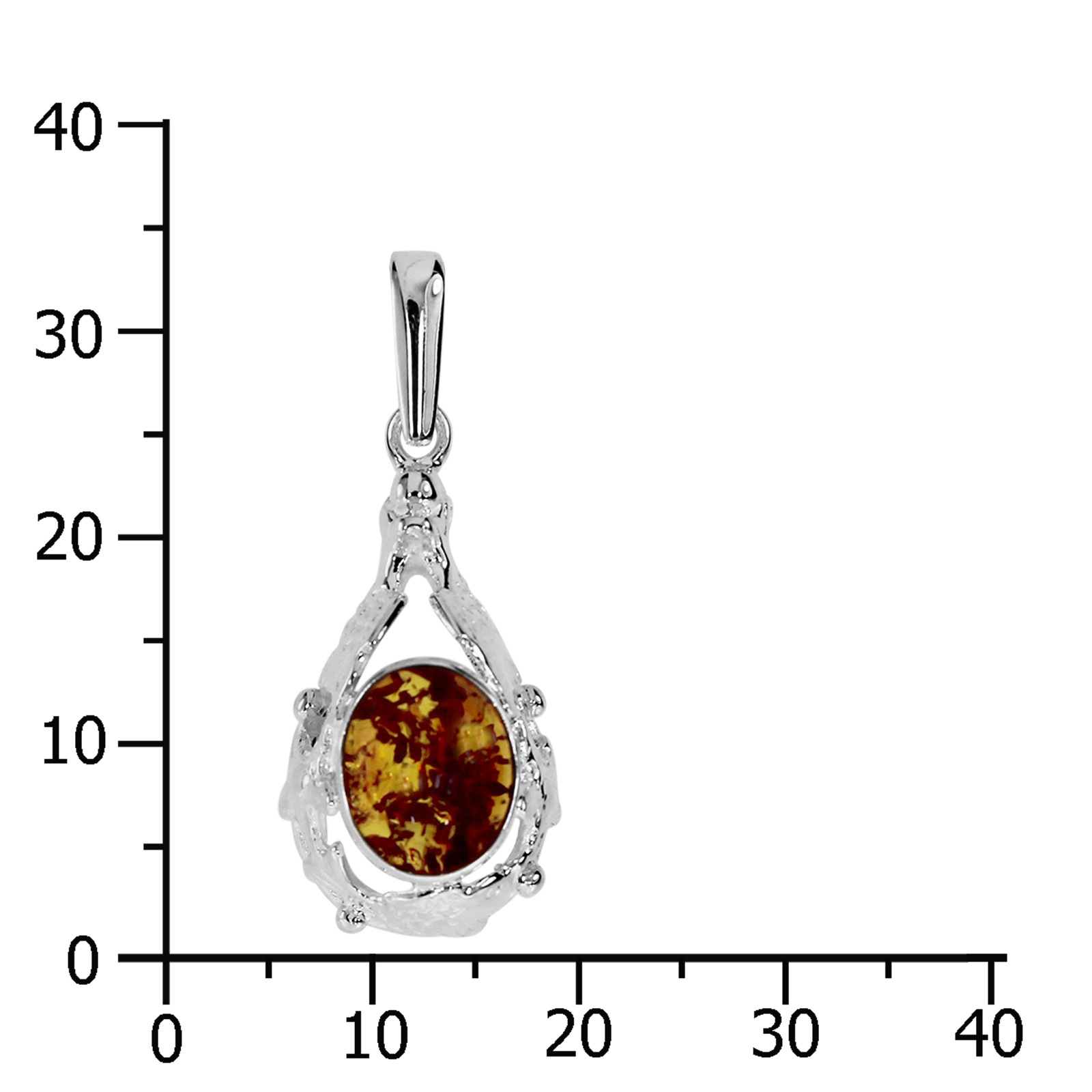 OSTSEE-SCHMUCK Kettenanhänger »- Fischland 34x14 mm - Silber 925/000 - Bernstein«
