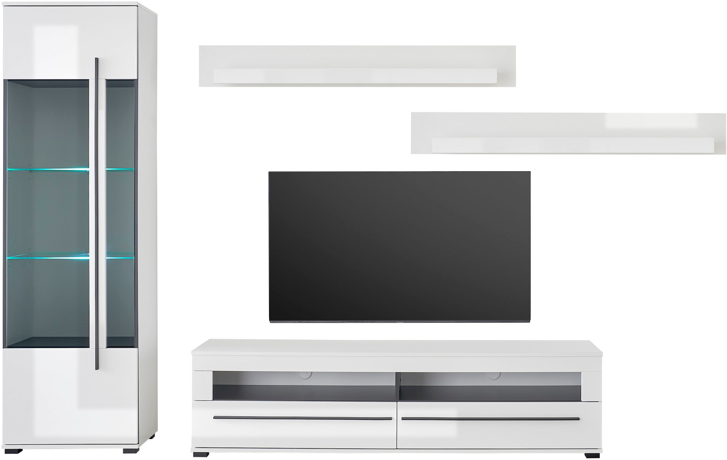 Home affaire Wohnwand »Cantara, moderne Anbauwand, Wohnzimmer-Set, in Eiche Evoke oder Weiß« Set, 