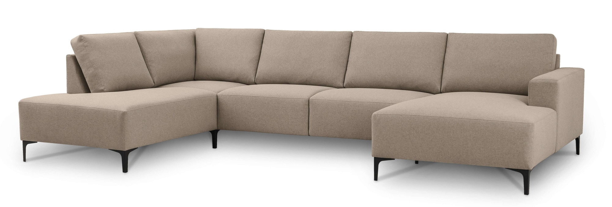 Home affaire Wohnlandschaft »Tournon U-Form, XXL Sofa, Breite 333 cm, Webstoff, Chenille« Designsofa im nordischen Stil, Wellenunterfederung, Metallfüße