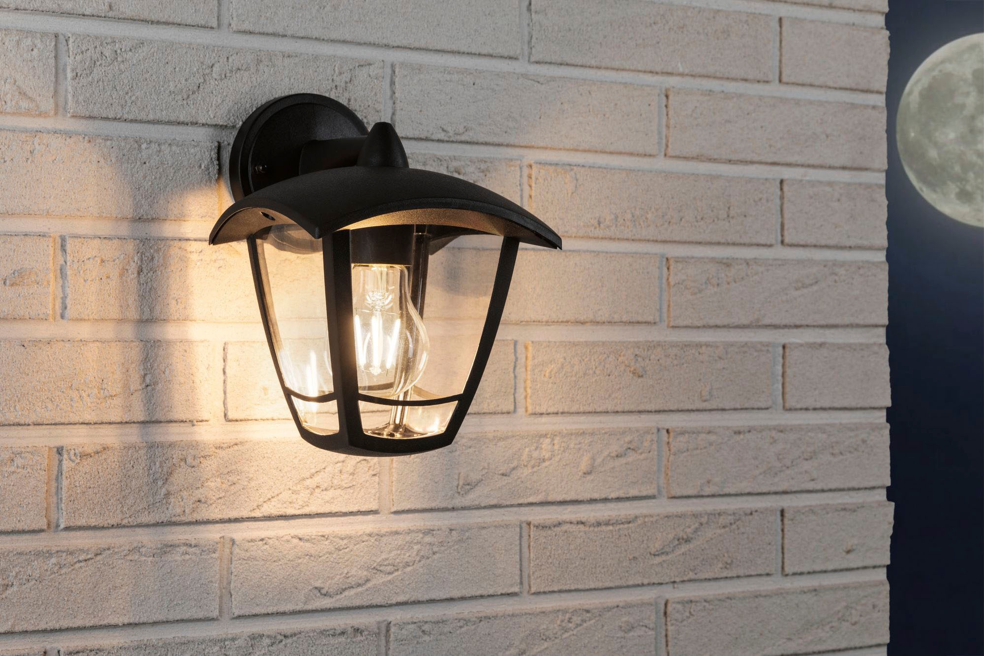 Paulmann LED Außen-Wandleuchte »Outdoor 230V Classic curved IP44 E27 Klarglas/Schwarz«, 1 flammig, Leuchtmittel E27 | ohne Leuchtmittel, E27, IP44