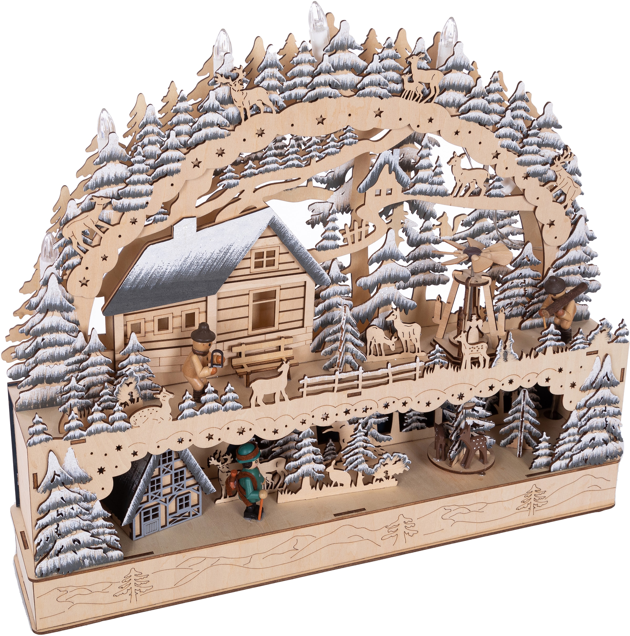 Home affaire LED Schwibbogen »Weihnachtsdeko«, aus Holz, mit LED Beleuchtung, Höhe ca. 47 cm