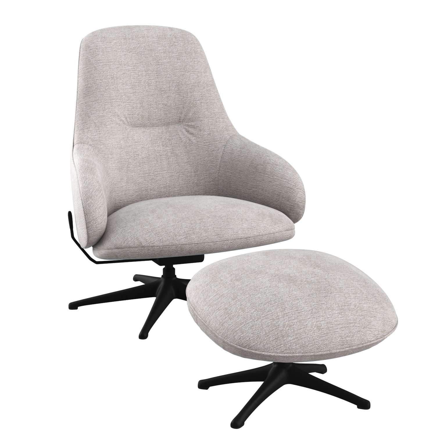 FLEXLUX Drehsessel »Falcone, TV-Loungesessel, Fernsehsessel, Polstersessel,«, Liegefunktion, drehbar, Fuß schwarz