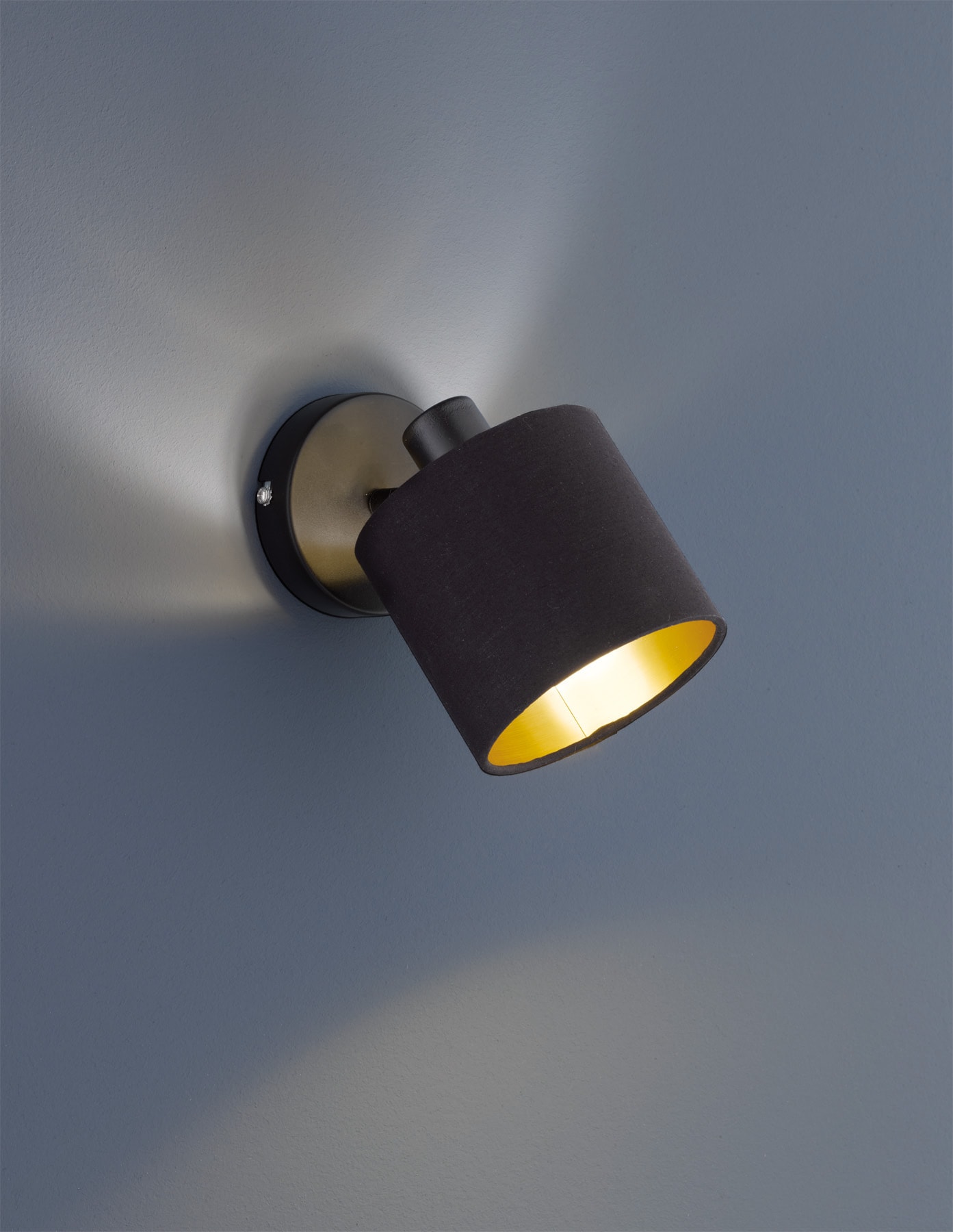 REALITY Leuchten Deckenstrahler »Tommy«, 1 flammig, Leuchtmittel E14 | ohne Leuchtmittel, 1-flammiger Deckenspot (E14) in schwarz-gold Optik, Spot schwenkbar