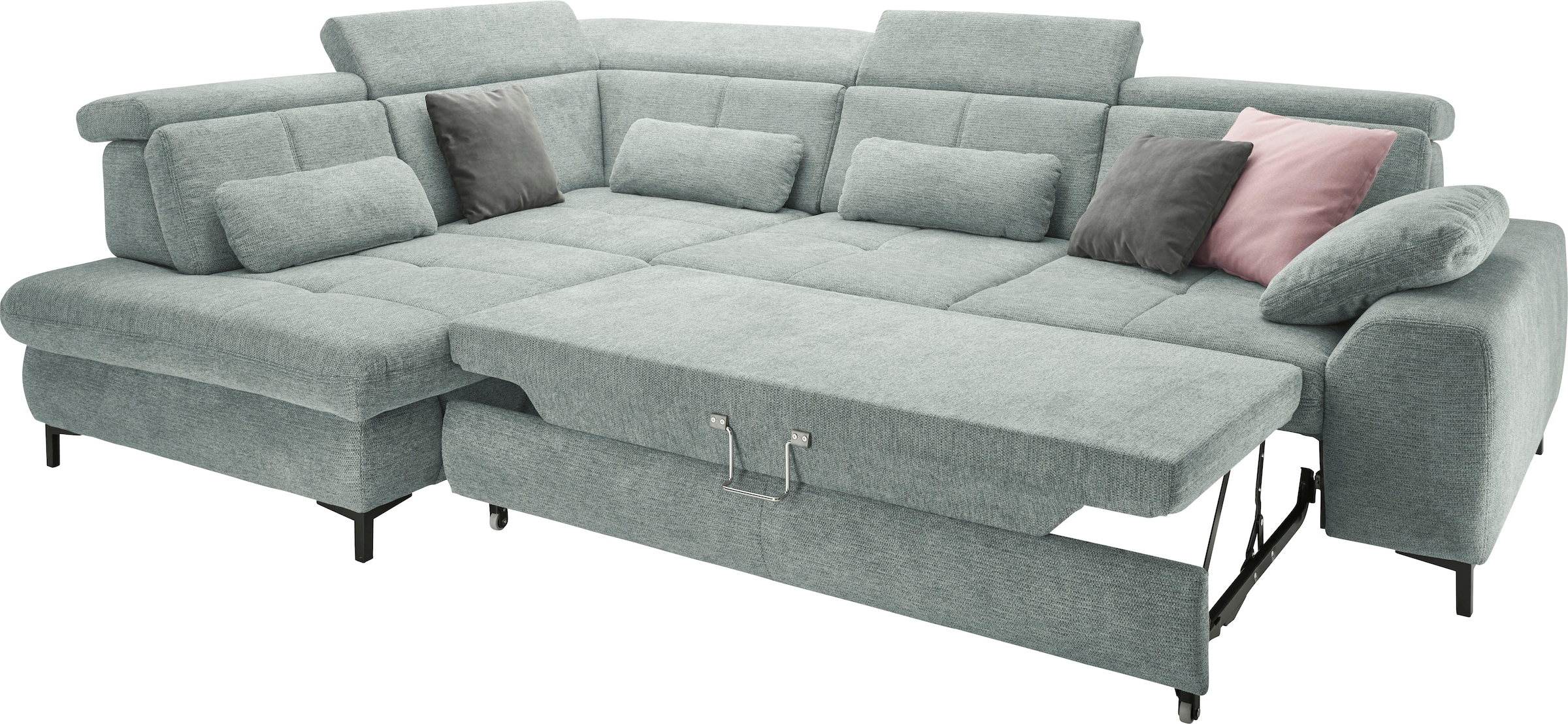 set one by Musterring Ecksofa »SO 3400 Sitzhöhe 47cm oder 49cm, Sitztiefe verstellbar, B/T 317/220 cm«, Kaltschaumpolsterung, Flachgewebe, whlw. mit weiteren Funktionen