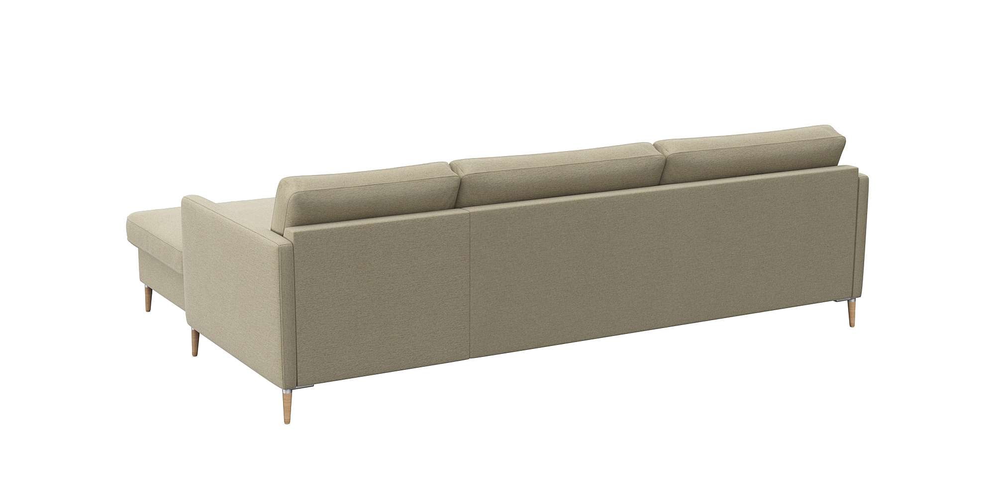 FLEXLUX Ecksofa »Fiore, super Sitzkomfort durch Kaltschaum im Sitz, L-Form« schmale Armlehnen, Füße Alu+ Eiche