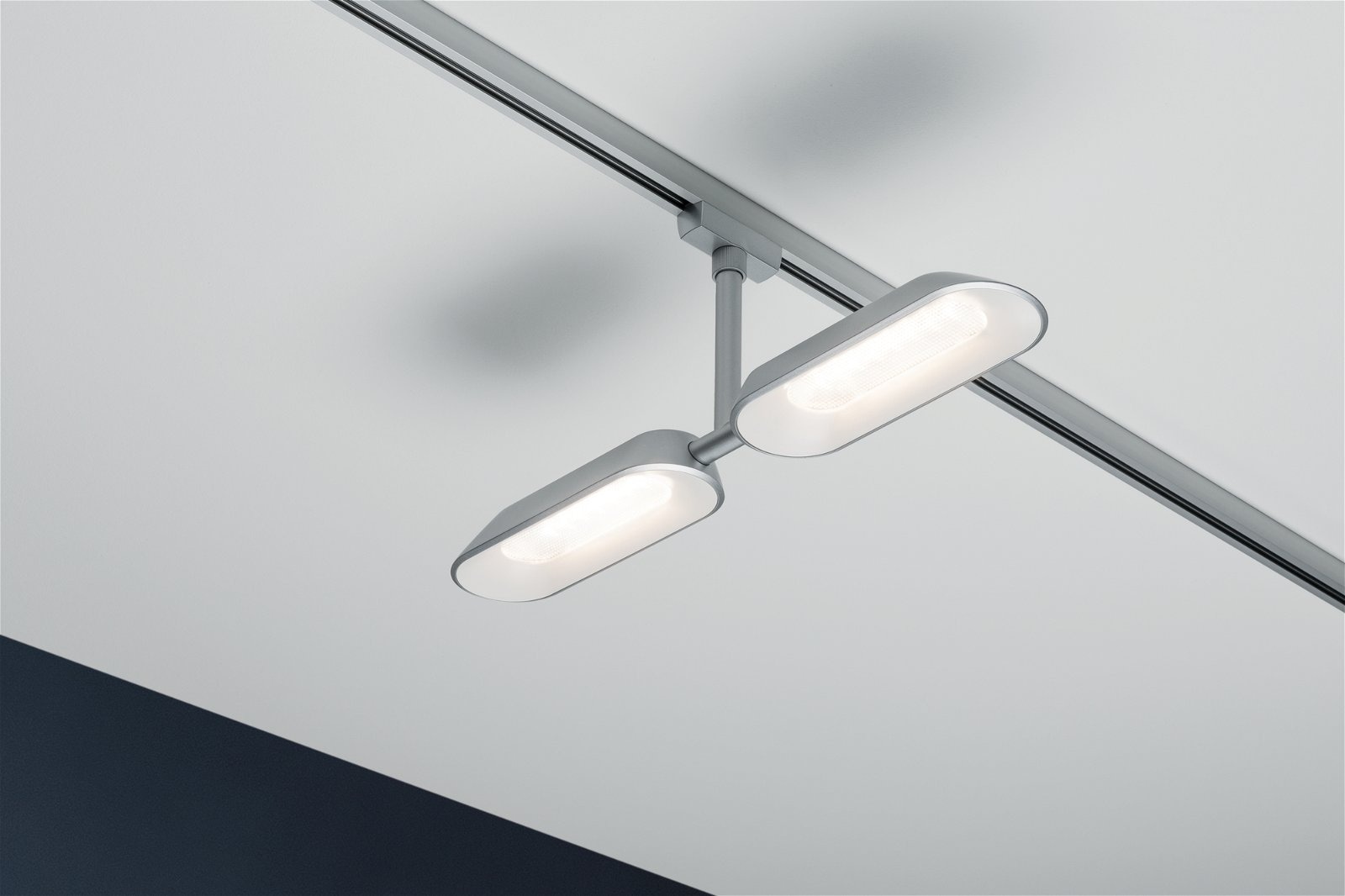 Paulmann Schienensystem-Leuchten »URail Schienenspot Dipper 2x650lm 2x8W 2700K 230V Chrom matt, Weiß«, dimmbar, Einzelspot