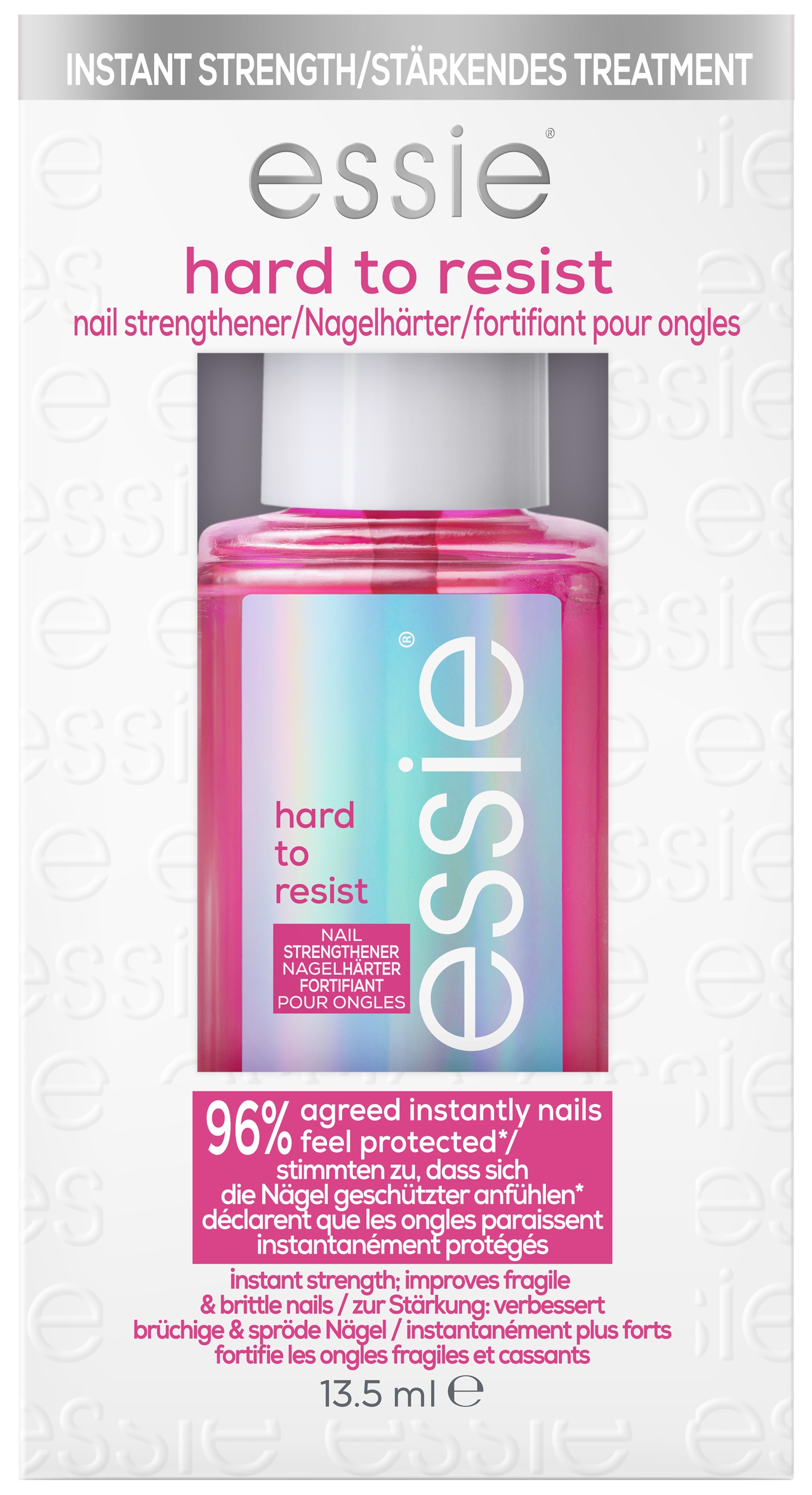 essie Nagelhärter »hard to resist« verleiht einen natürlichen Glanz, vegane Formel ohne Formaldehyde