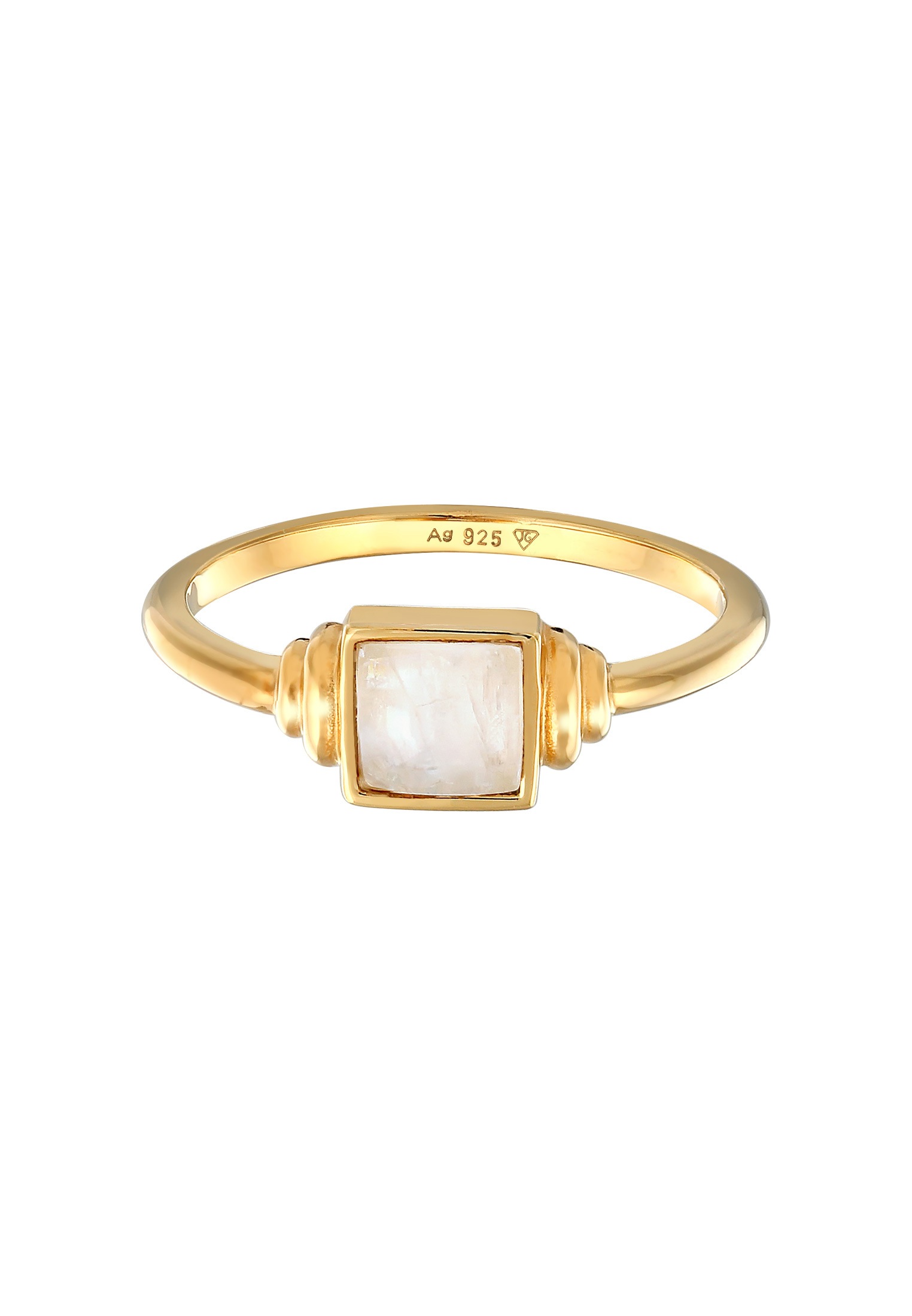 Elli Premium Silberring »Ring Mondstein Quadrat Vintage 925 Silber«