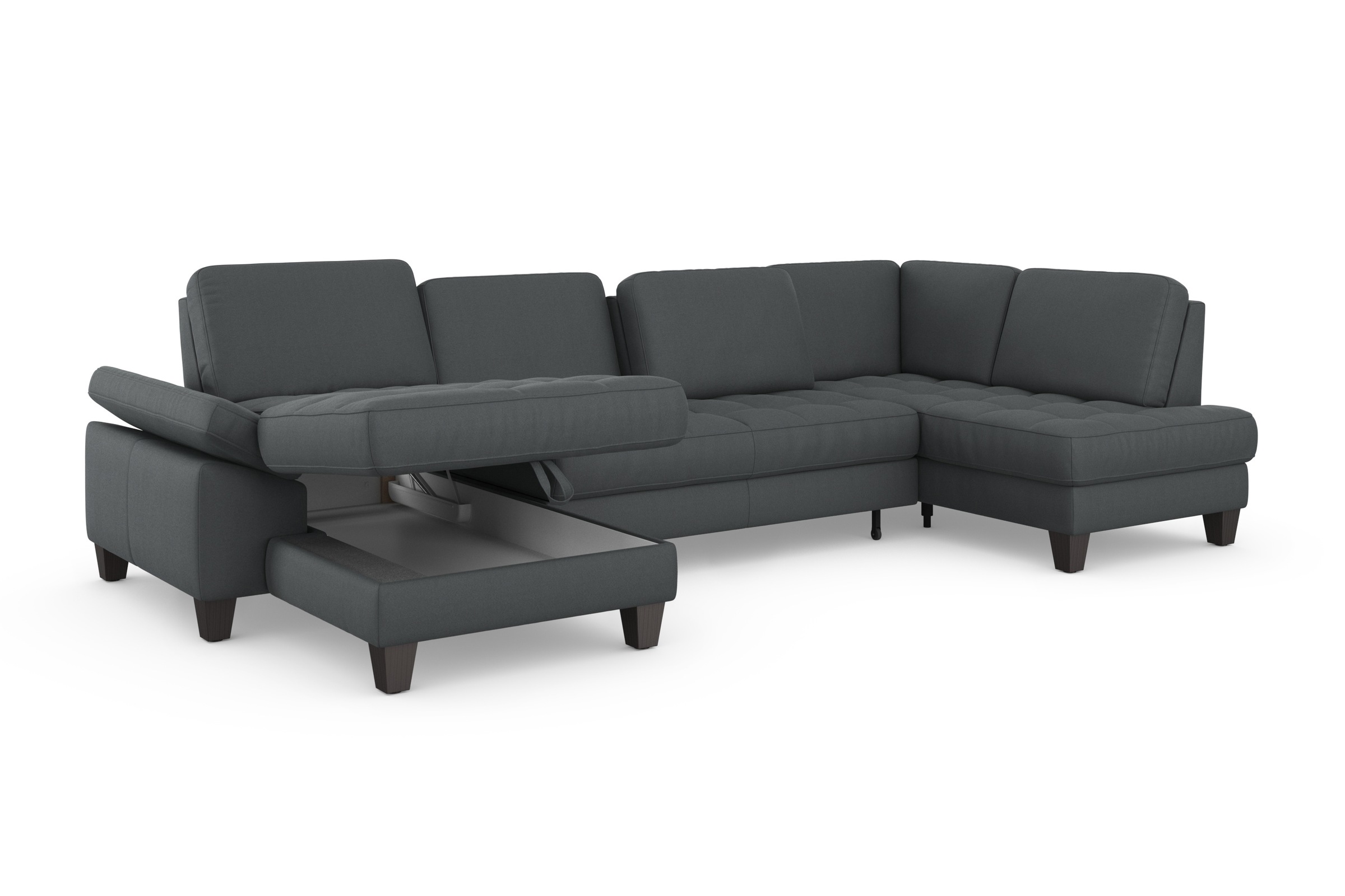 sit&more Wohnlandschaft »Westham U-Form«, wahlweise mit Bettfunktion, Bettkasten, Sitztiefenverstellung