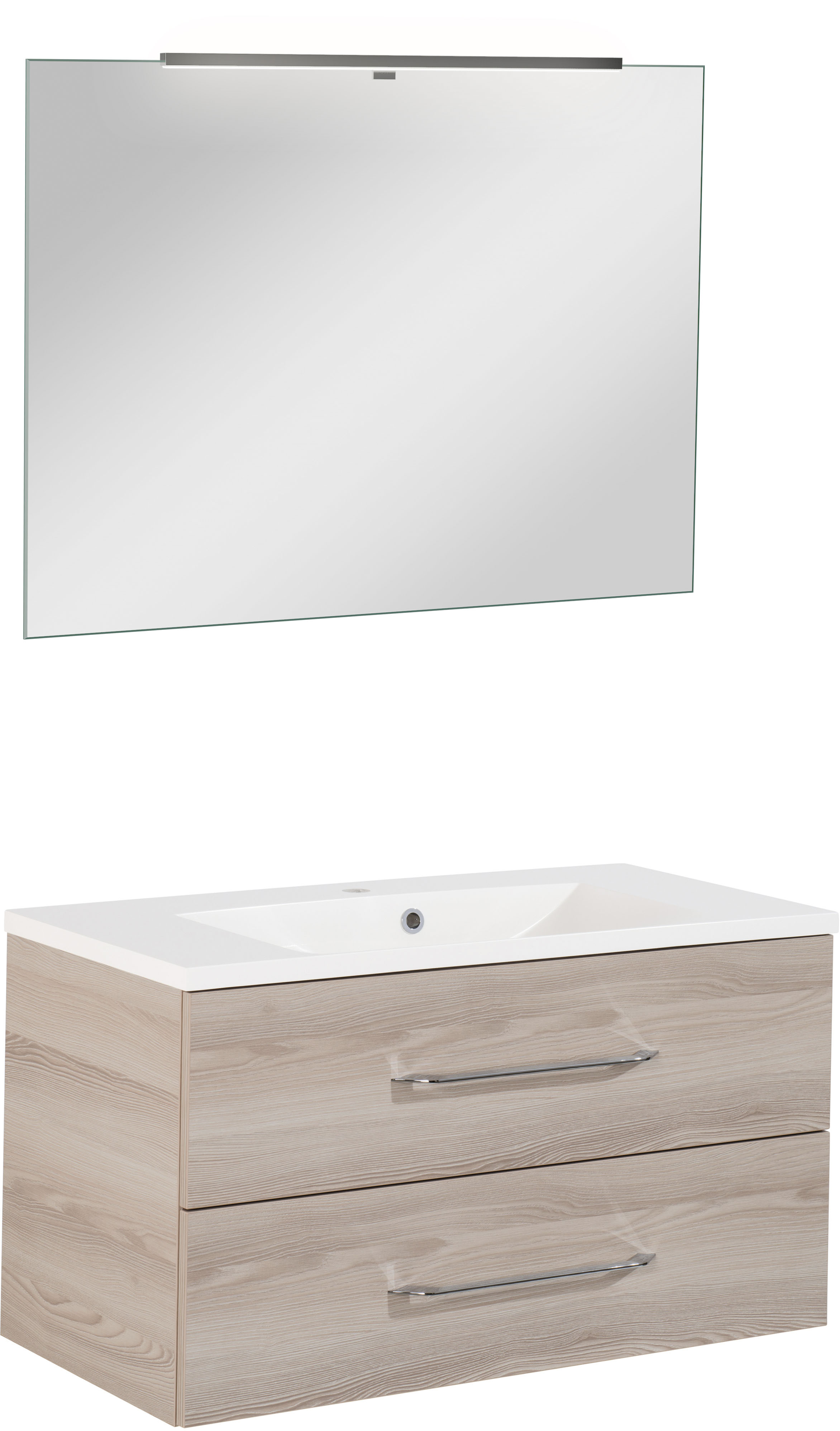 Fackelmann Waschtisch »Waschplatz-Set B.Clever« 4 tlg. 4-teilig in braun, Größe B/H/T: 90 cm x 46 cm