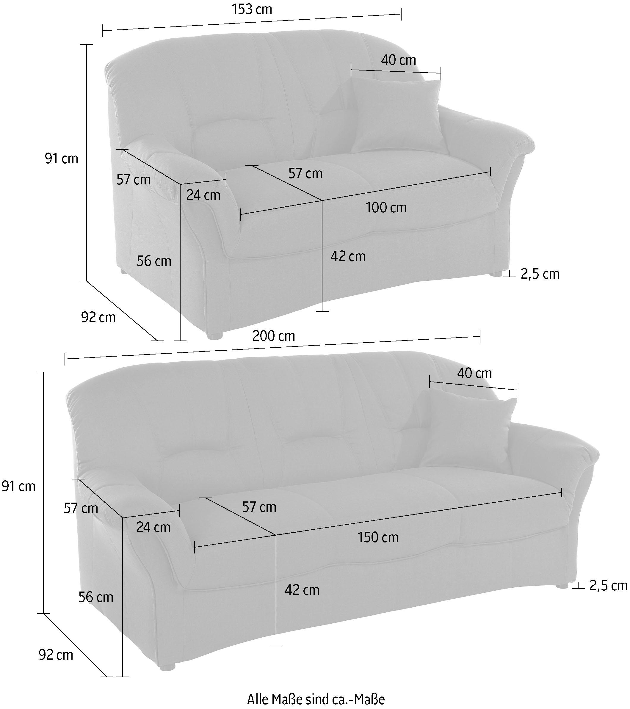 DOMO collection Polstergarnitur »Bahia«, (Set), Microfaser, natur