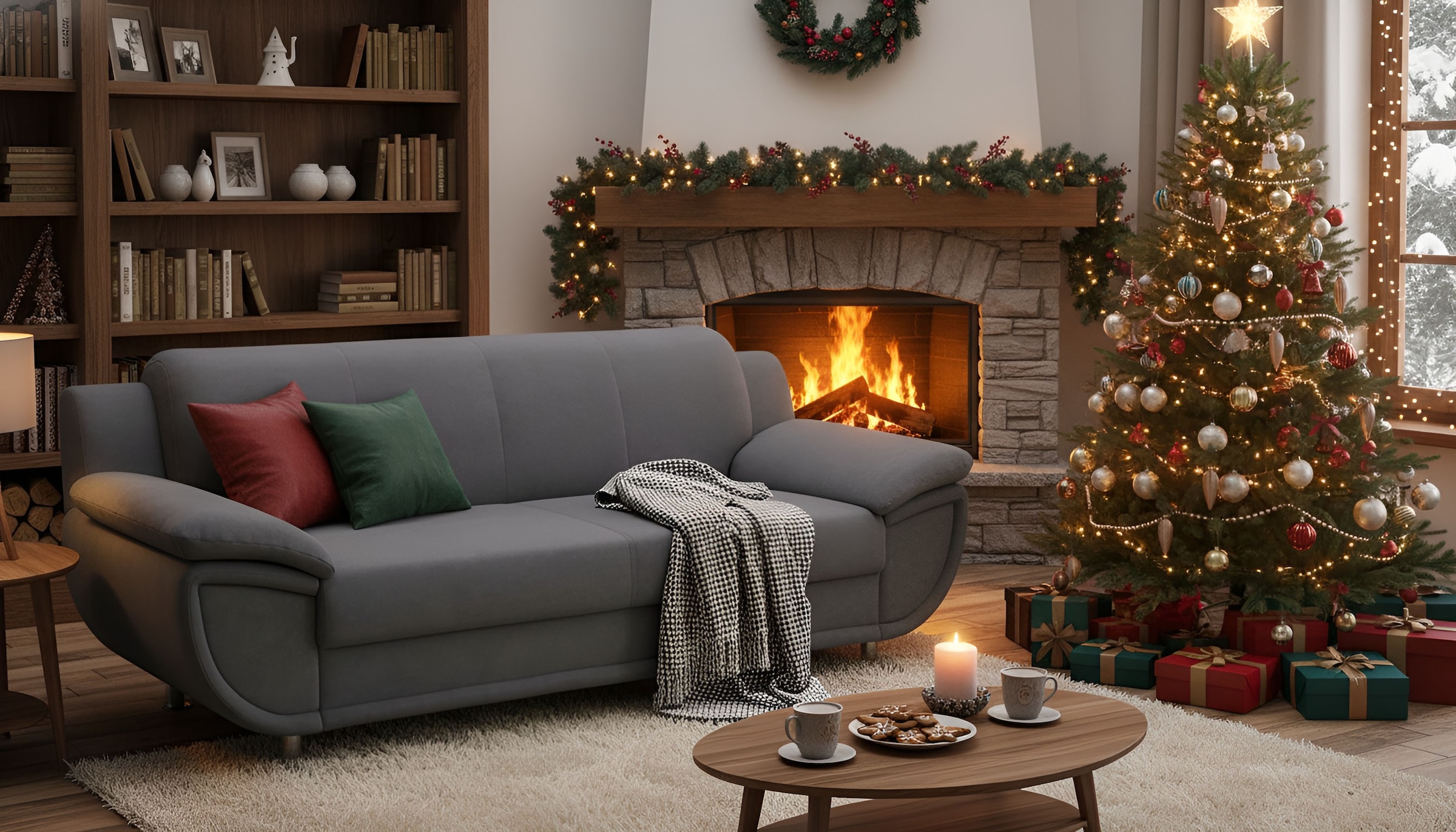 TRENDMANUFAKTUR 3-Sitzer »Rondo, Breite 207 cm, breite Armlehnen, Füße chromfarben« Big-Sofa wahlweise mit Federkern, in verschiedenen Bezügen bestellbar