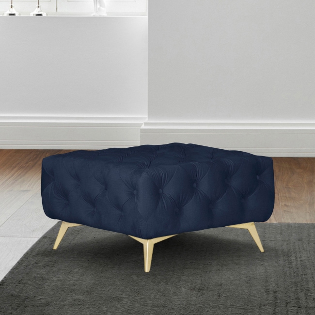 Leonique Polsterhocker »Amaury« Chesterfield-Optik, Breite 80cm, Fußfarbe wählbar