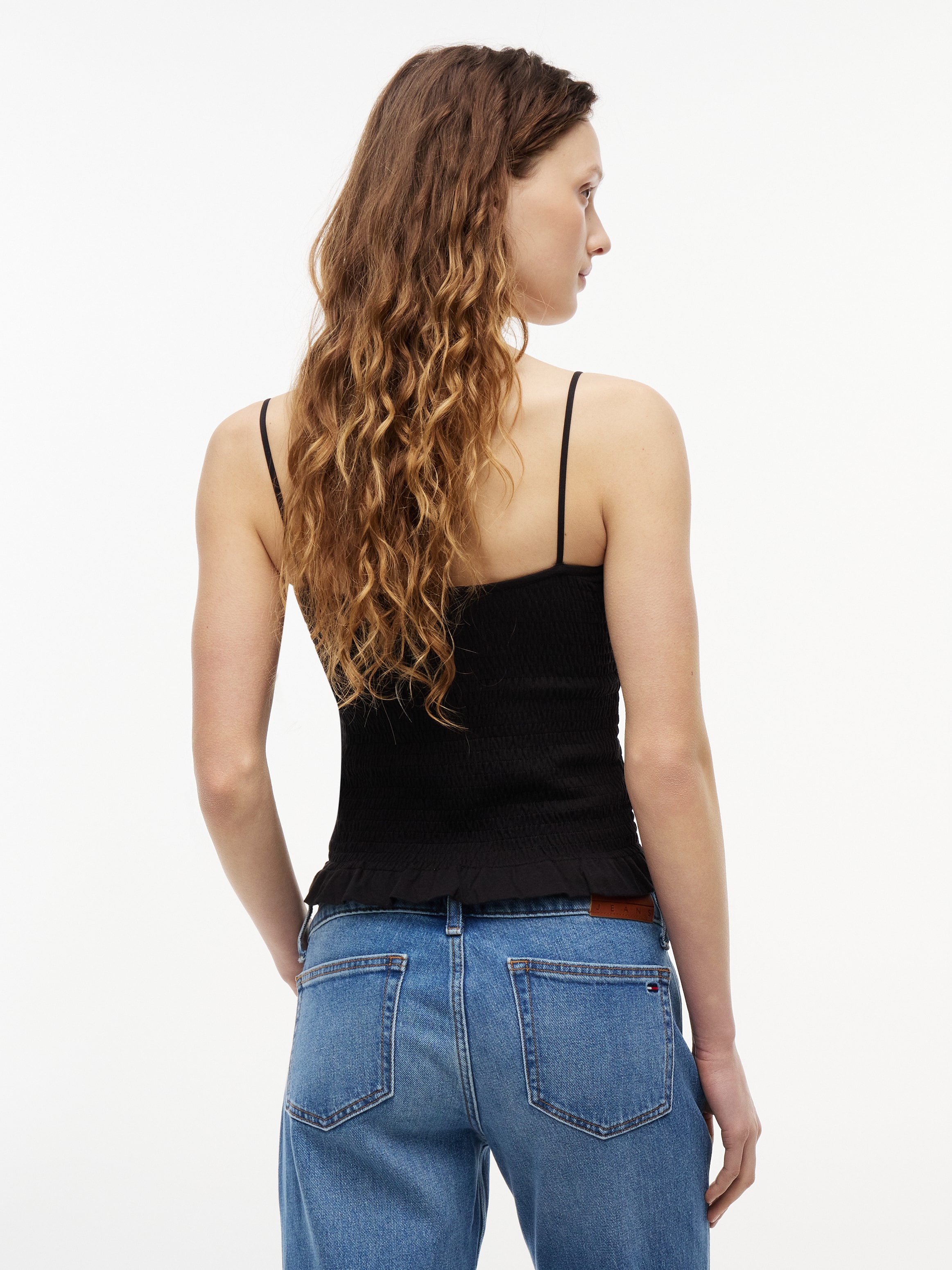 Tommy Jeans Smoktop »TJW SLIM SMOCK STRAPPY TOP« Baumwollmischung, slim fit
