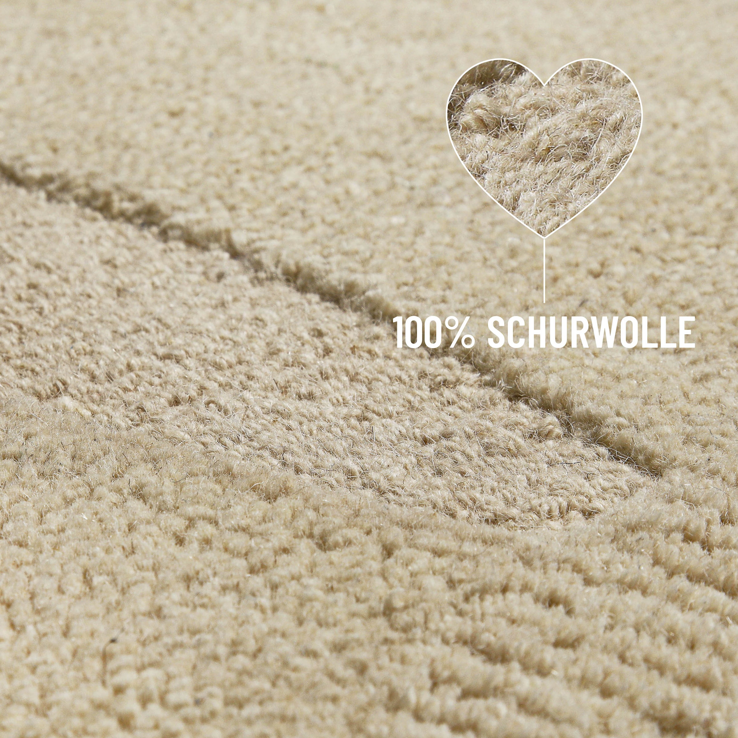 Wecon home Teppich »Dodo« rechteckig 10 mm Höhe Wollteppich, asymmetrisch, hochwertig, handgetuftet, robust, modern