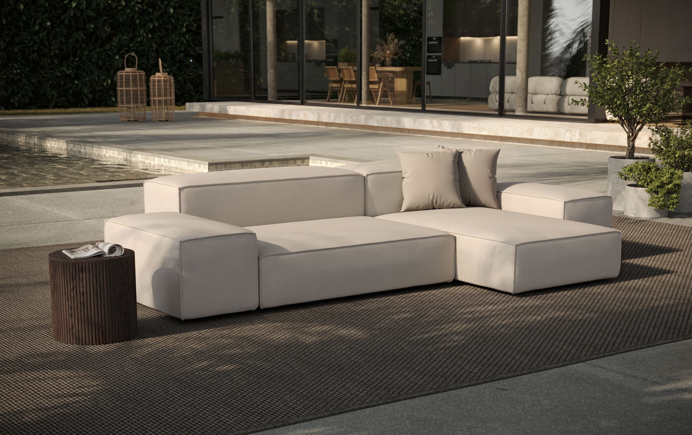 designwerk Ecksofa »Puzzle, Designsofa für Indoor und Outdoor, bequem, modular«, wasserabweisend und strapazierfähig