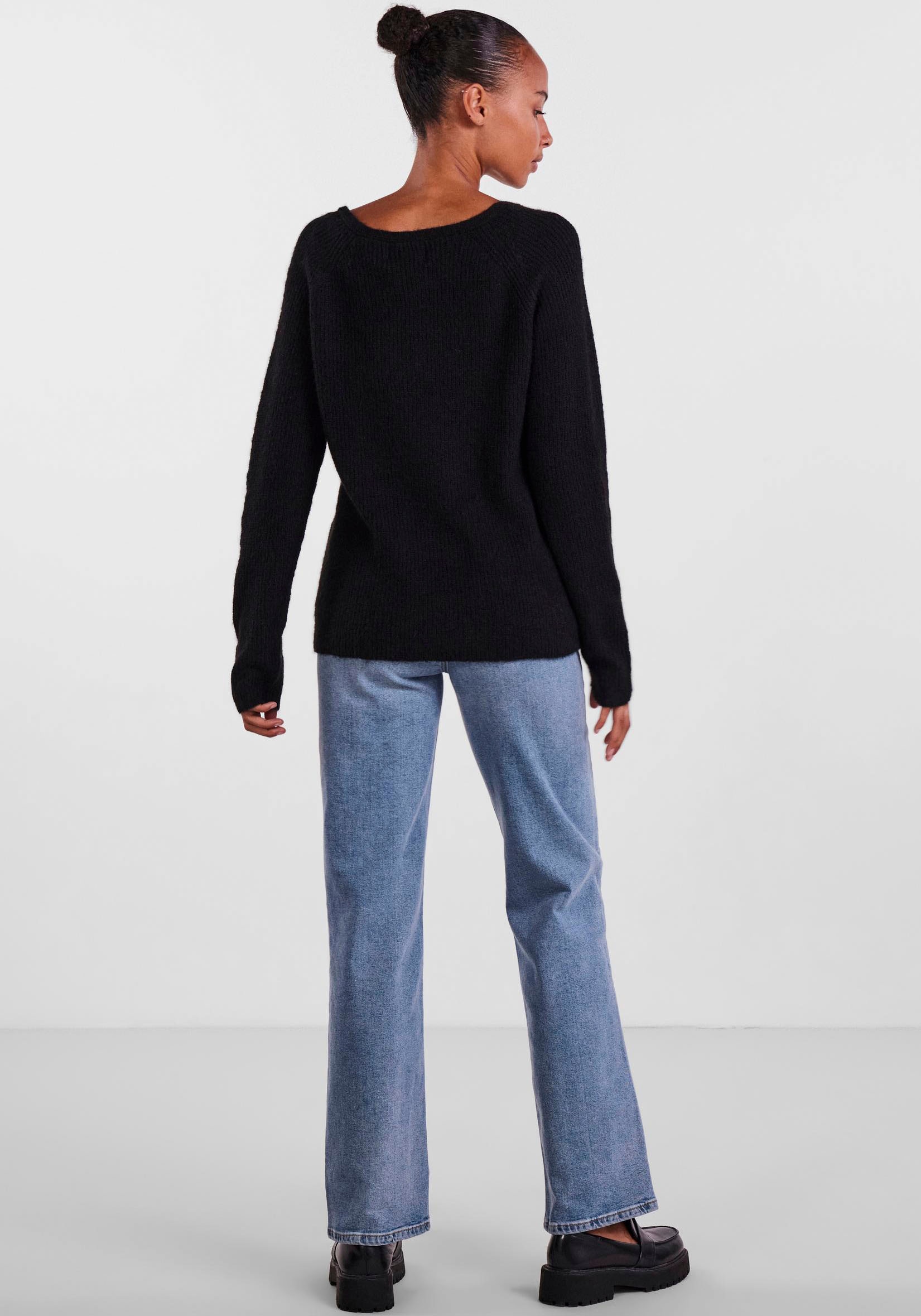 pieces V-Ausschnitt-Pullover »PCELLEN LS V-NECK KNIT NOOS BC«, mit Wolle