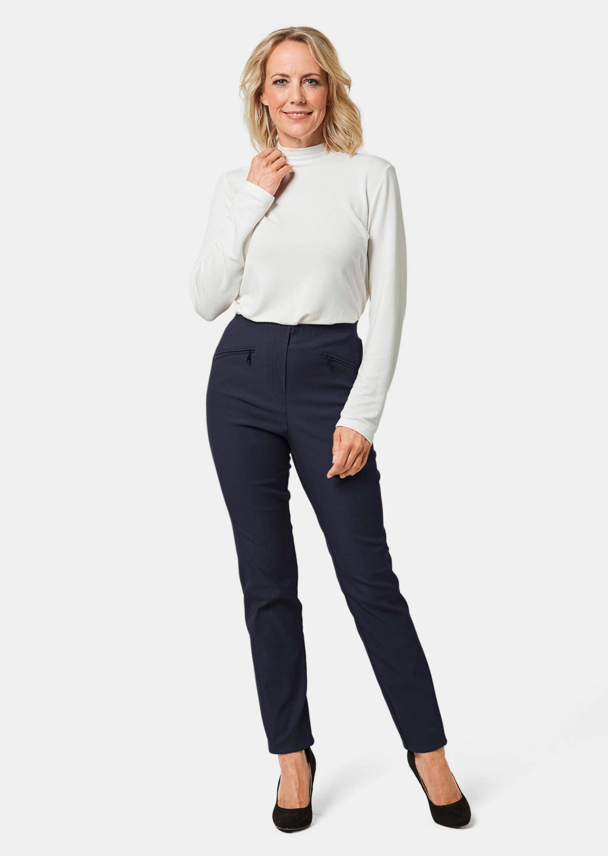 GOLDNER 2-in-1-Hose »Wärmende Schlupfhose LOUISA in knitterarmer Ware«