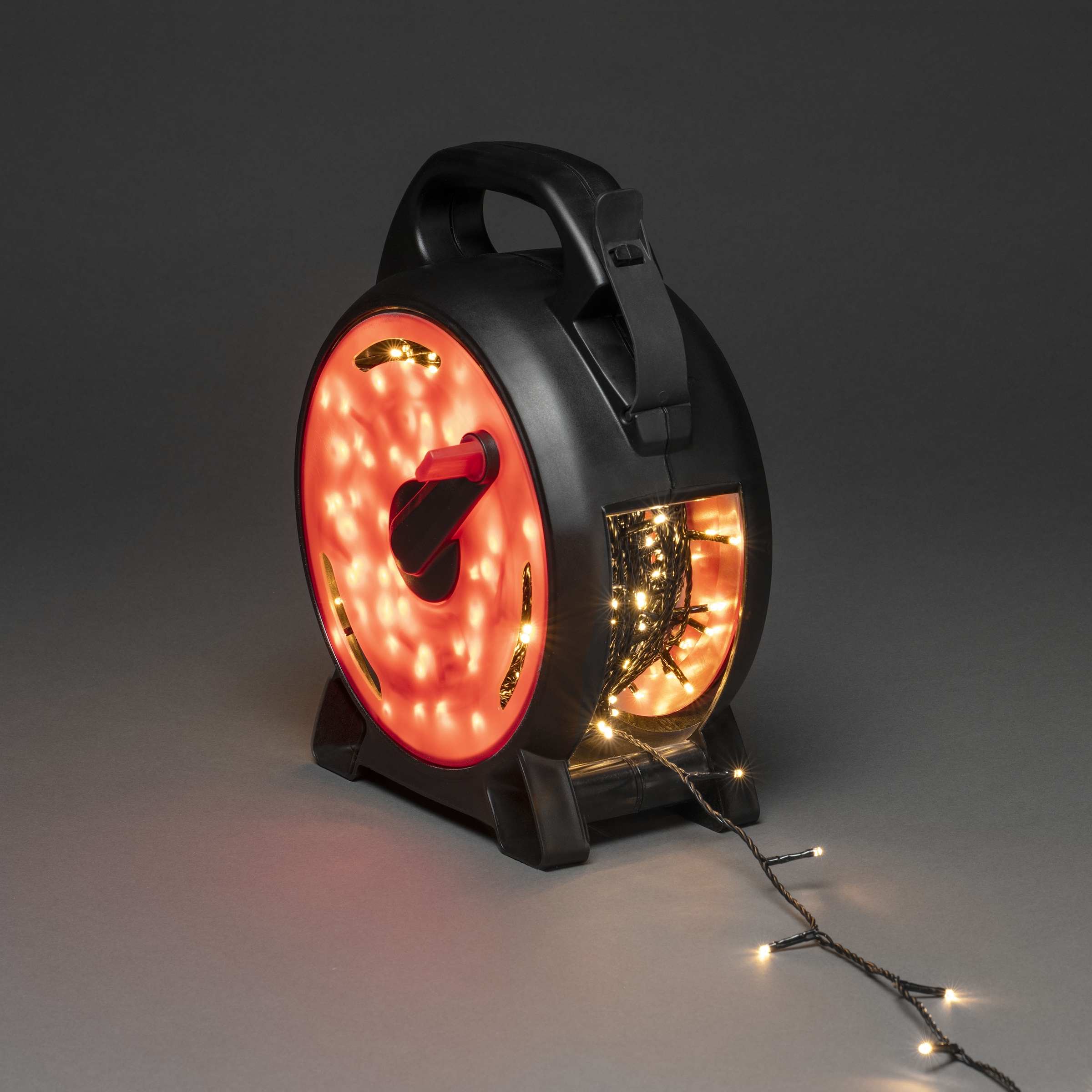KONSTSMIDE LED-Lichterkette »Weihnachtsdeko aussen«, 600 St.-flammig, Micro  LEDs mit Kabelaufroller, schwarz-rot, 600 warm weiße Dioden im OTTO Online  Shop