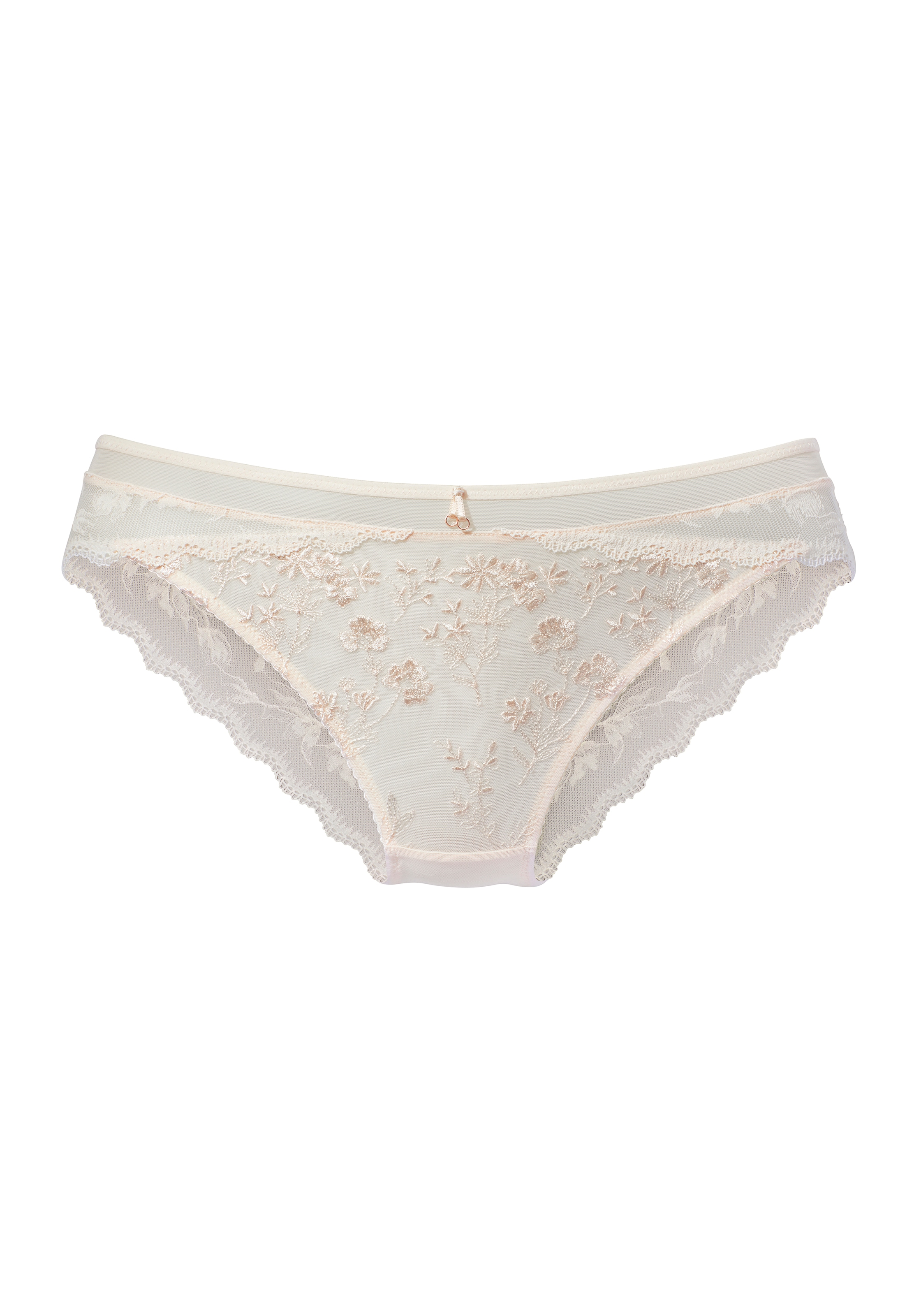 LASCANA Panty mit zarter Blütenstickerei & floraler Spitze in transparenter Optik