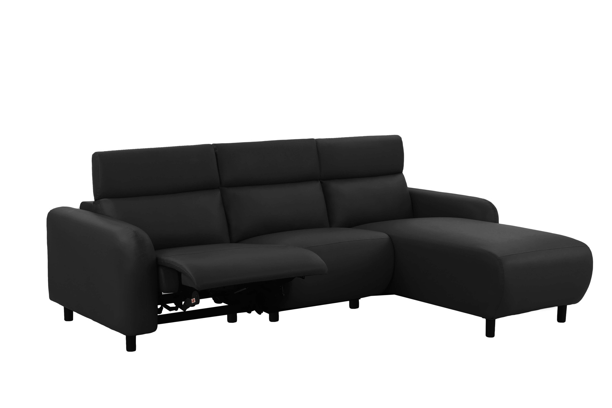 Home affaire Ecksofa »SKAANE Lederoptik, L-Form, 274 cm, manuelle u. elektrische Funktion,«, rundes Design, Kopfteilverstellung, Federkernpolsterung