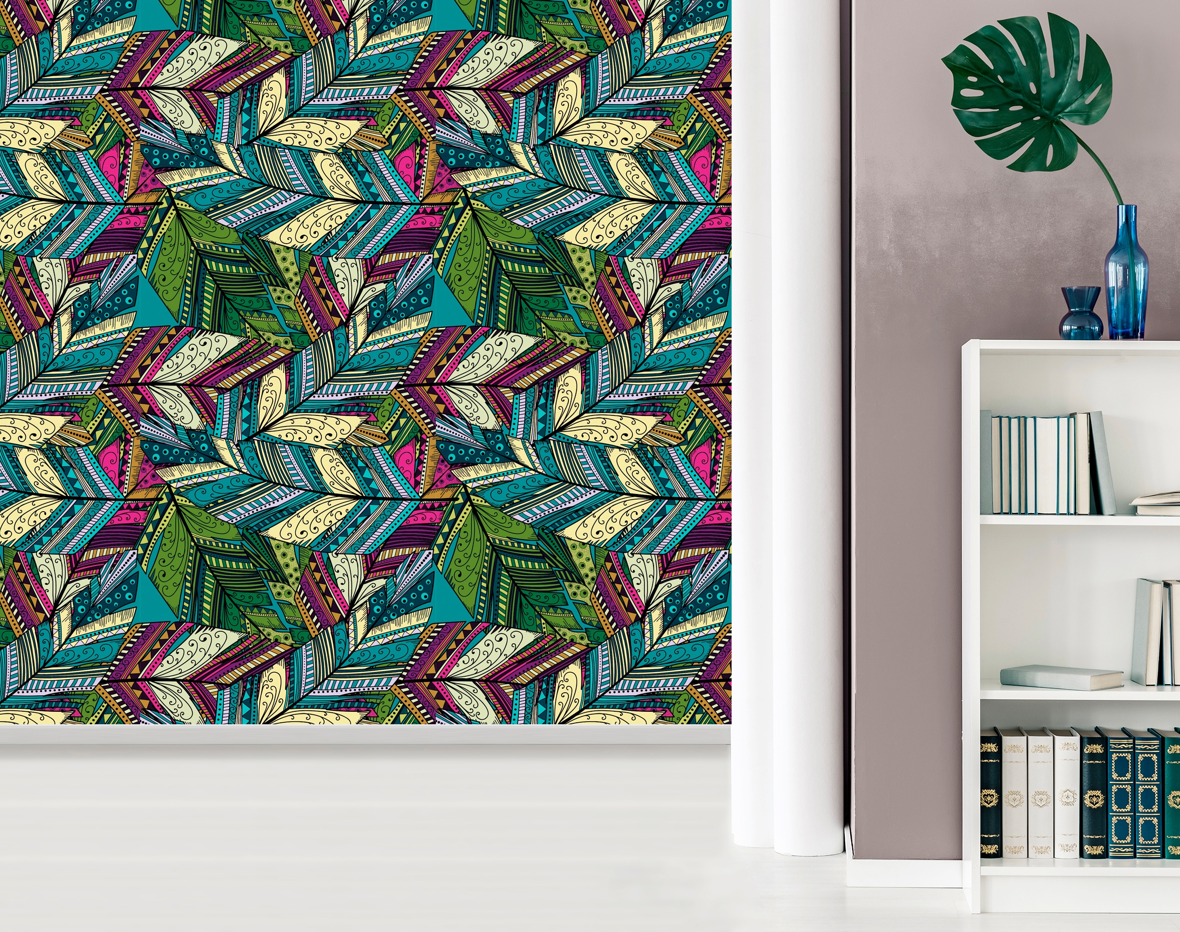 queence Vinyltapete »Indra« Barock | Kunst | bedruckt glatt 90x250cm, selbstklebend, kinderleichte Anbringung, , Sticker