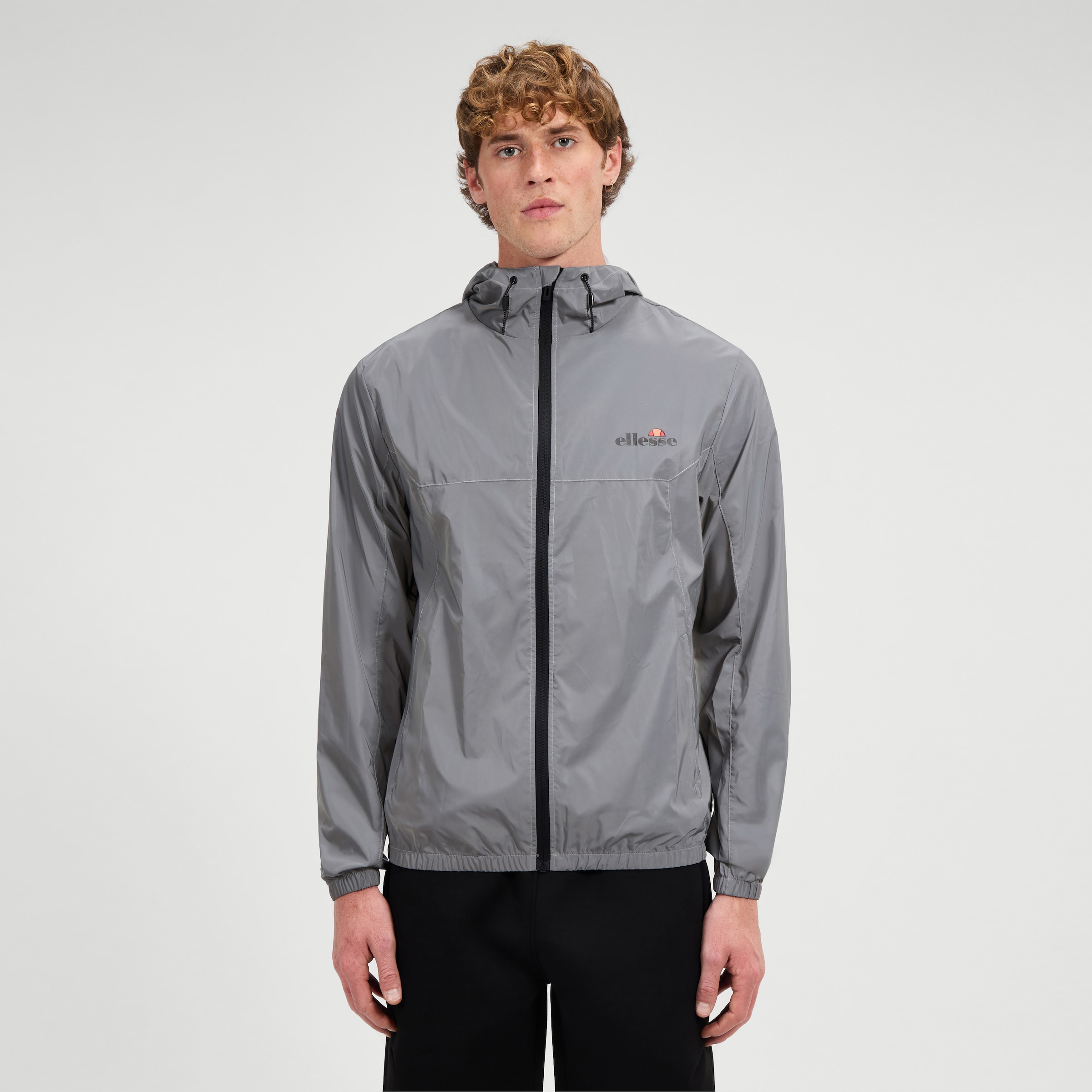 Ellesse Herren Windbreaker »CESANET FZ JACKET« 1 Stk. tlg. mit Kapuze in silberfarben, Größe XL