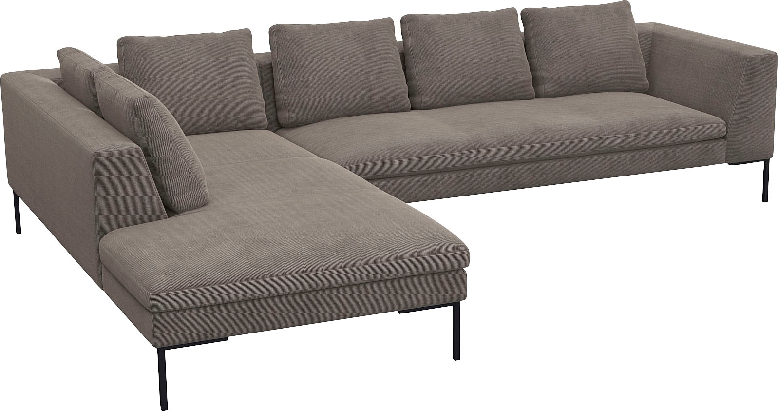FLEXLUX Ecksofa »Loano, superbequemer Sitzkomfort durch Kaltschaum im Sitz, L-Form«, modernes Sofa, frei im Raum stellbar, lose Kissen, hoher Fuß