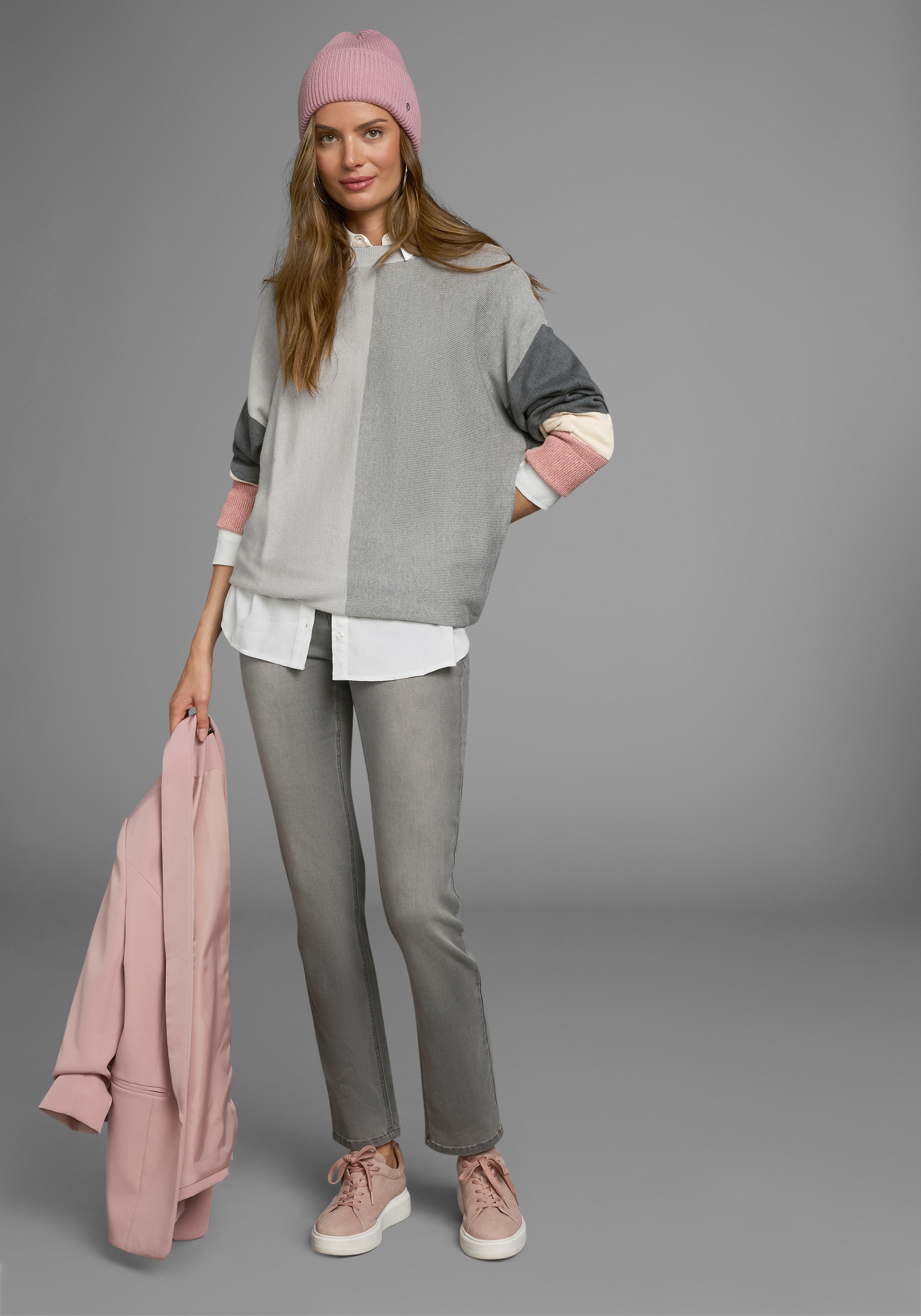 Boysen's Rundhalspullover, mit modischem Pastel-Colorblocking NEUE FARBE