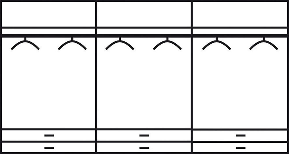 rauch Kleiderschrank »Schrank Garderobe Wäscheschrank HERSBRUCK in 2 Breiten« Breiten: 226 oder 271 cm, Höhe 210 cm,  mit 6 großzügigen Schubladen sowie Spiegeltüren MADE IN GERMANY